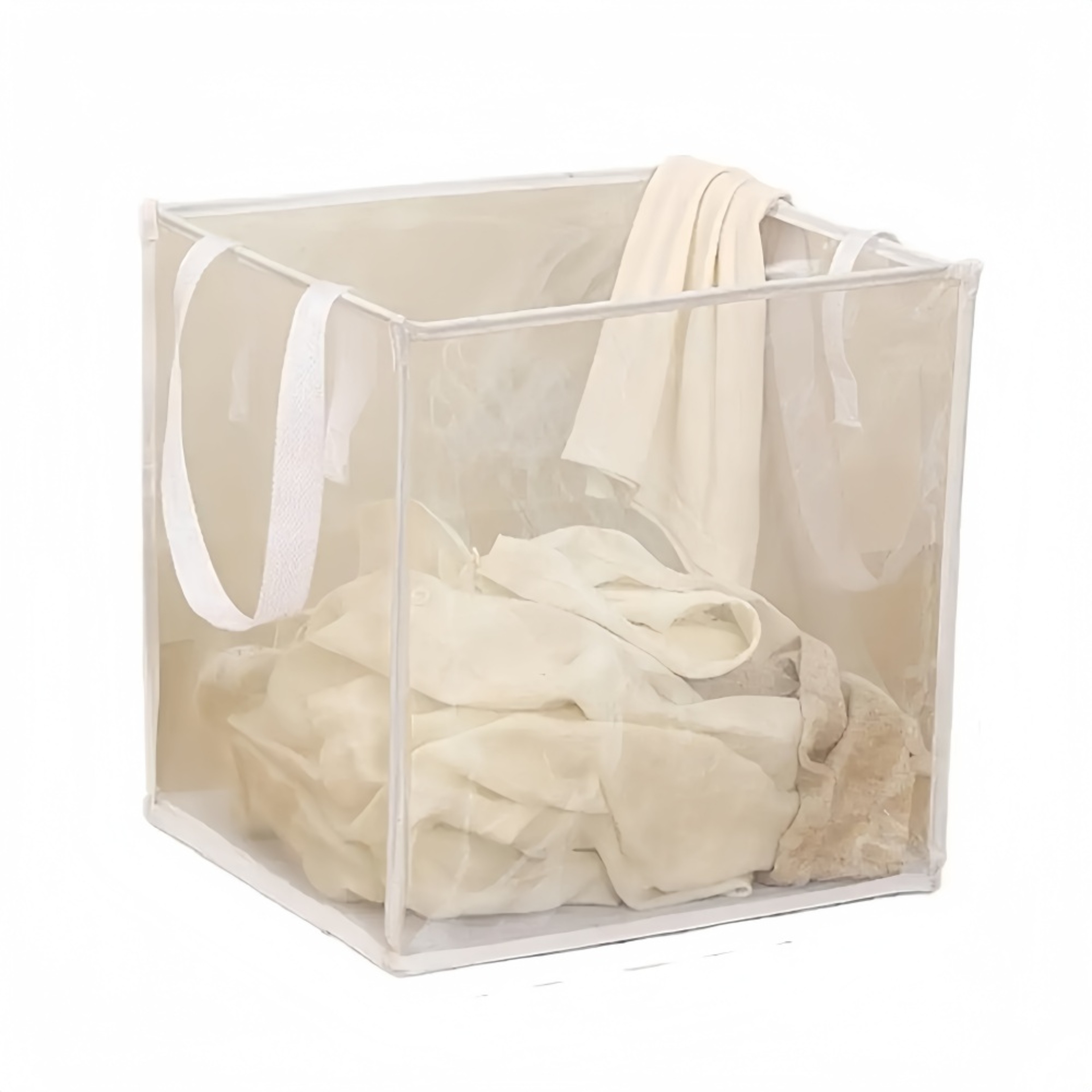 Large Mesh Laundry Hamper With Reinforced Handles Foldable Collapsible Laundry Basket 2