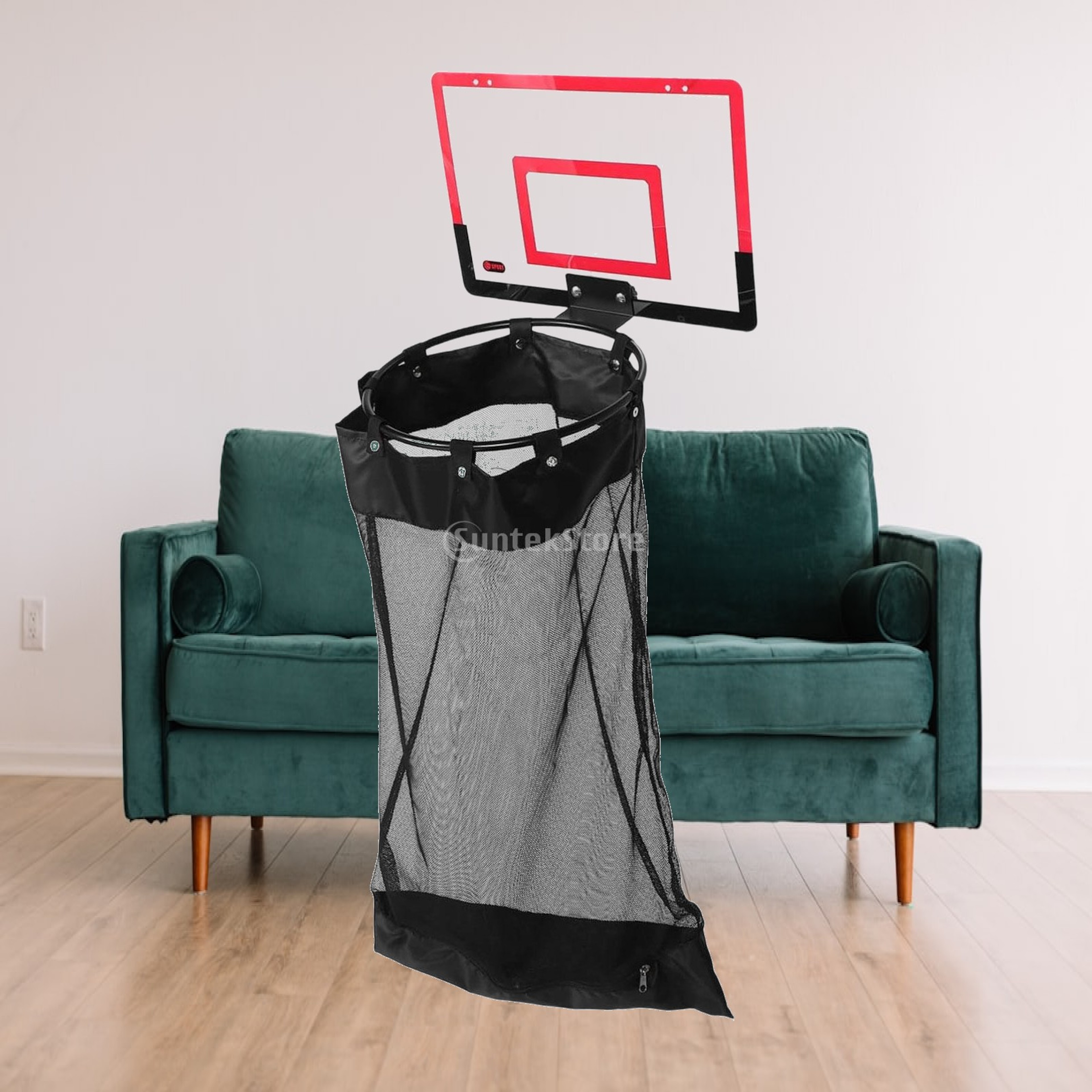 Over The Door Mesh Laundry Hamper Quick Unload Hanging Laundry Bag 0