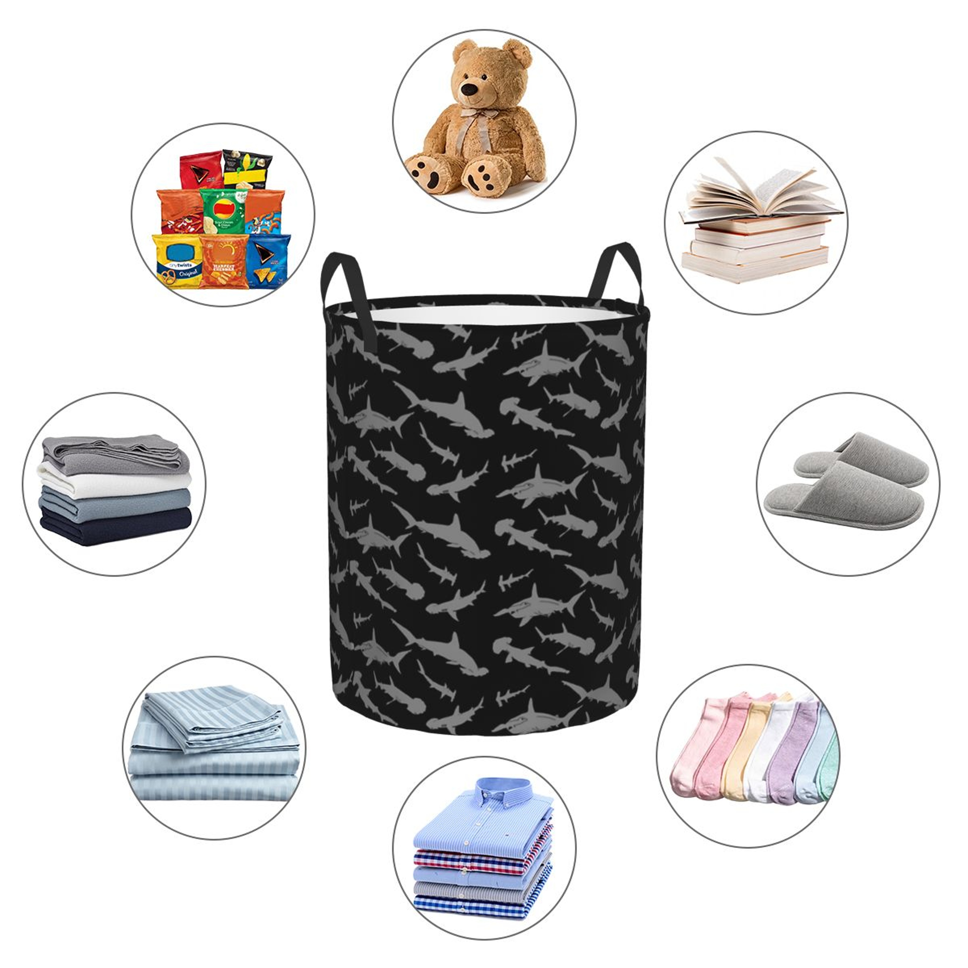 Foldable Shark Laundry Hamper Waterproof Basket For Clothes And Toy Storage 9