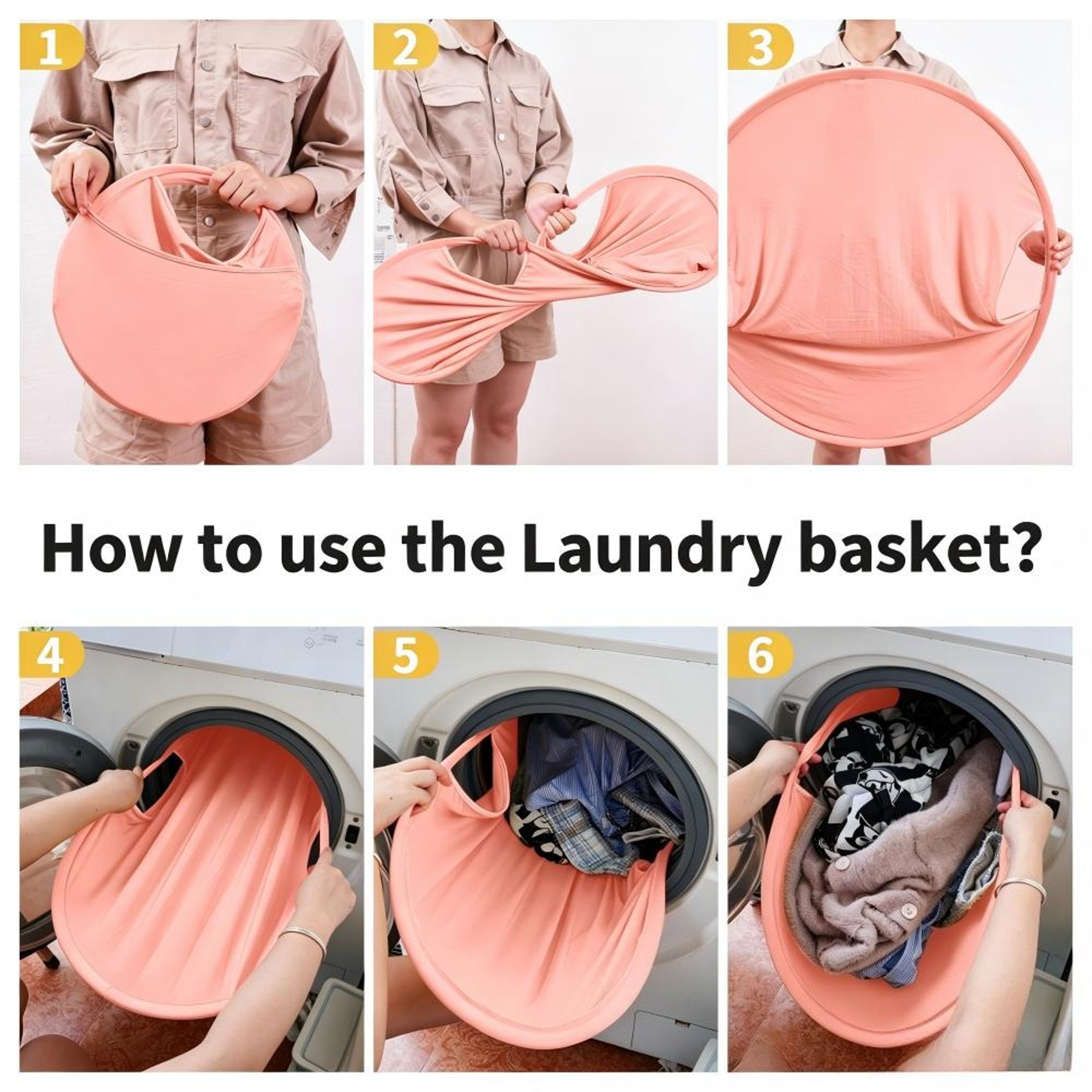 Portable Pop Up Laundry Hamper Foldable Lightweight Clothes Basket For Home And Travel 6