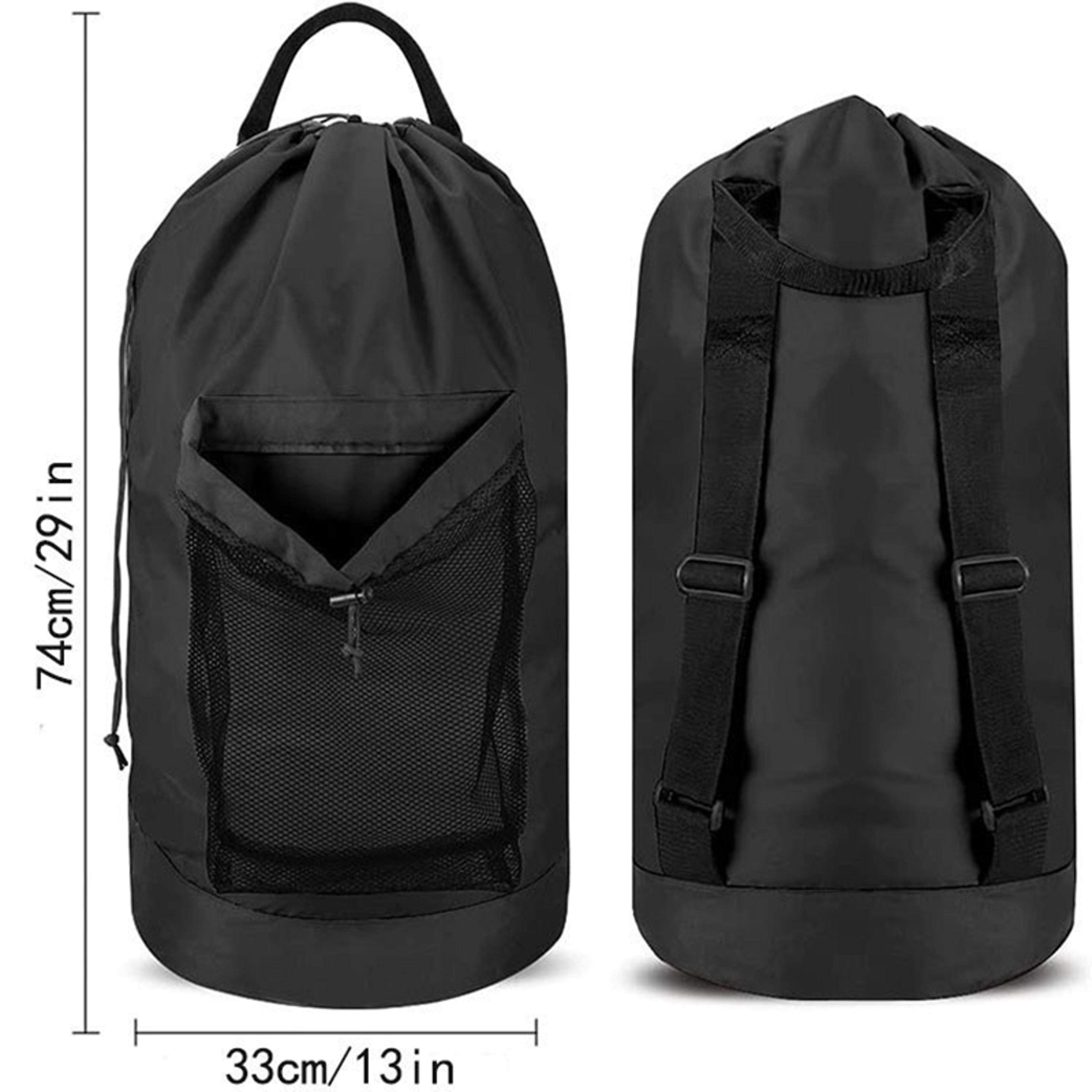 Laundry Backpack With Shoulder Straps And Mesh Pocket Portable Laundry Hamper 3
