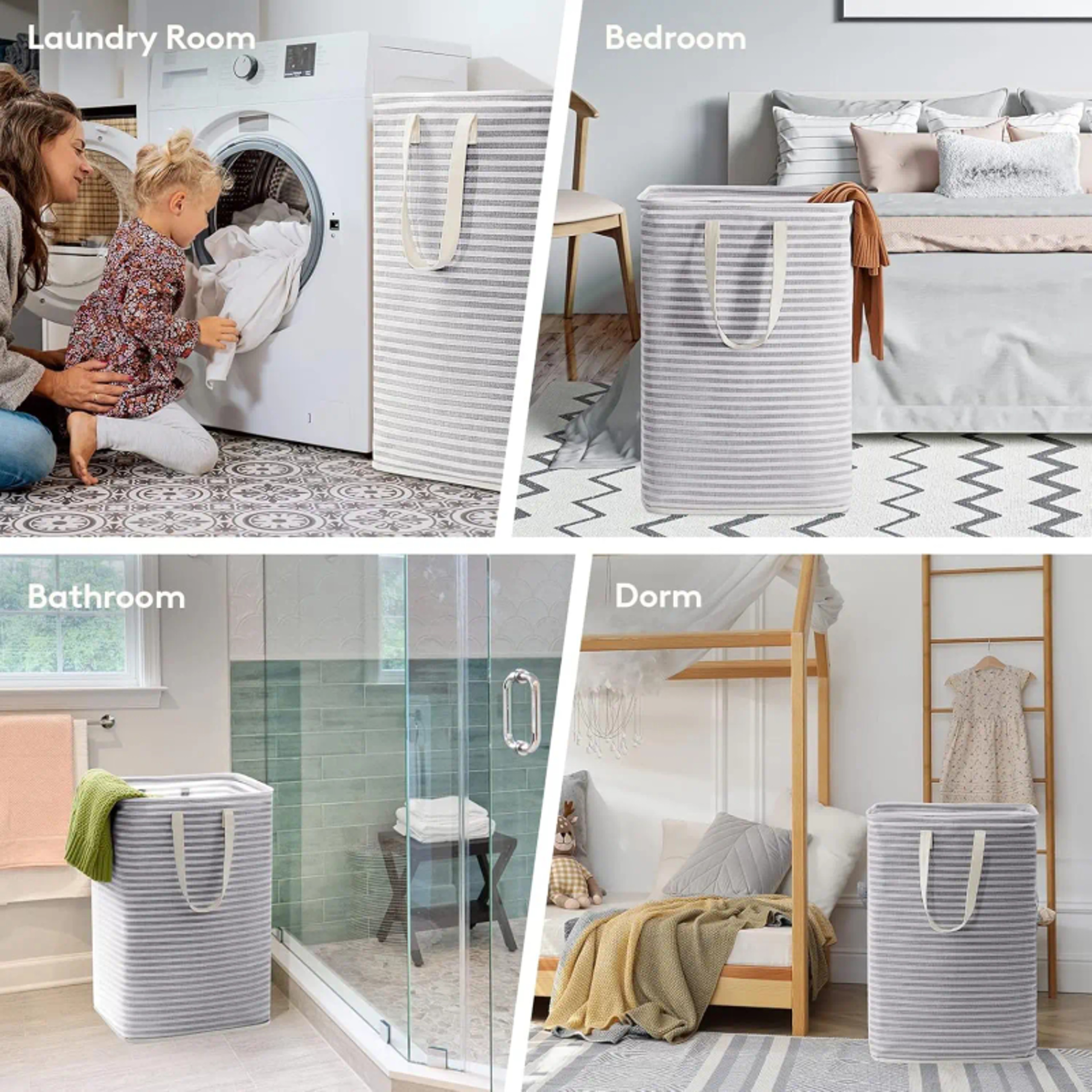 Collapsible Laundry Basket With Reinforced Handles And Waterproof Interior 6
