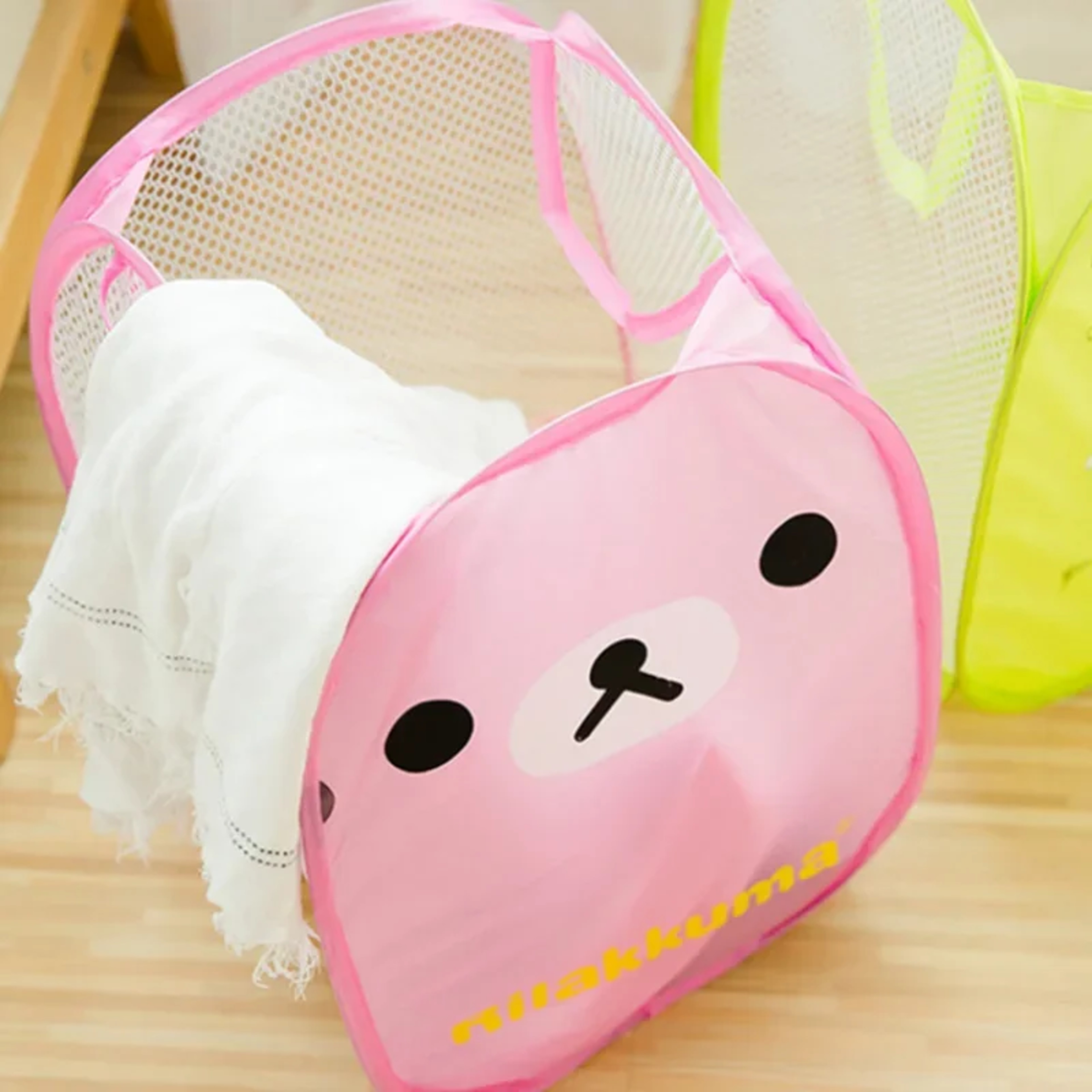 Kids Foldable Mesh Laundry Hamper And Toy Storage Basket 6