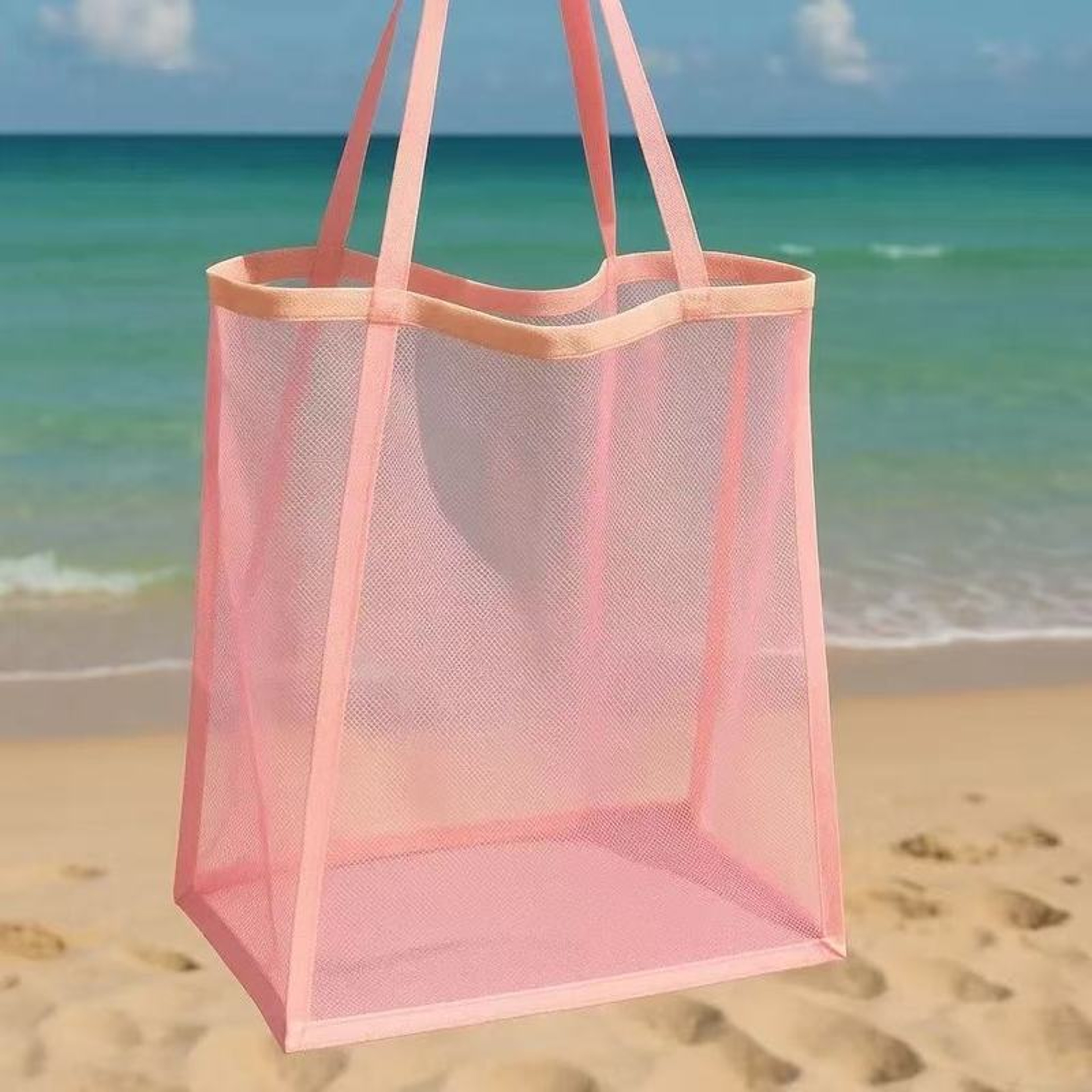 Kids Beach Bag Reusable Beach Toy Storage And Swimming Tote 6