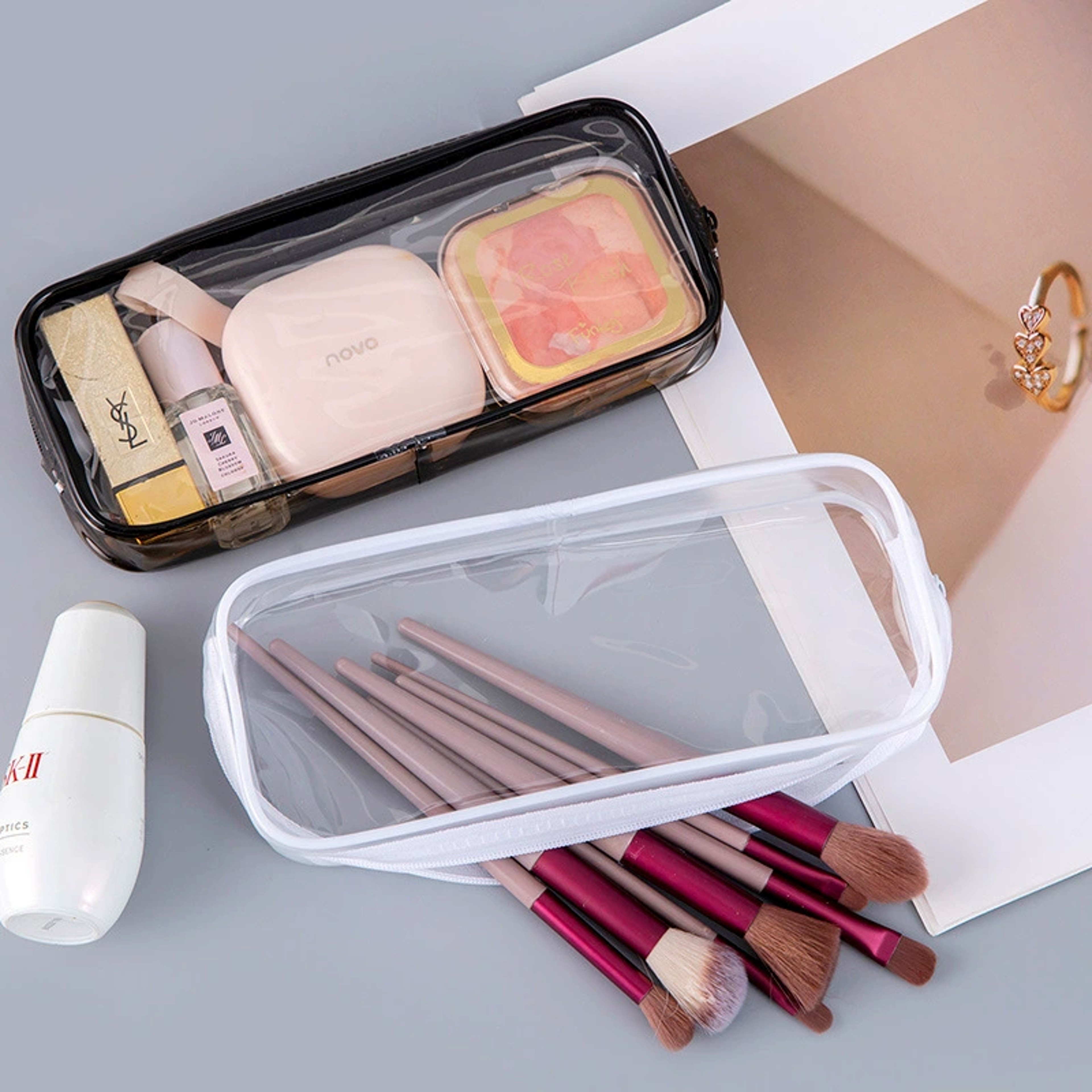 ClearView Transparent Pencil Case Large Capacity Waterproof Stationery And Makeup Pouch 4