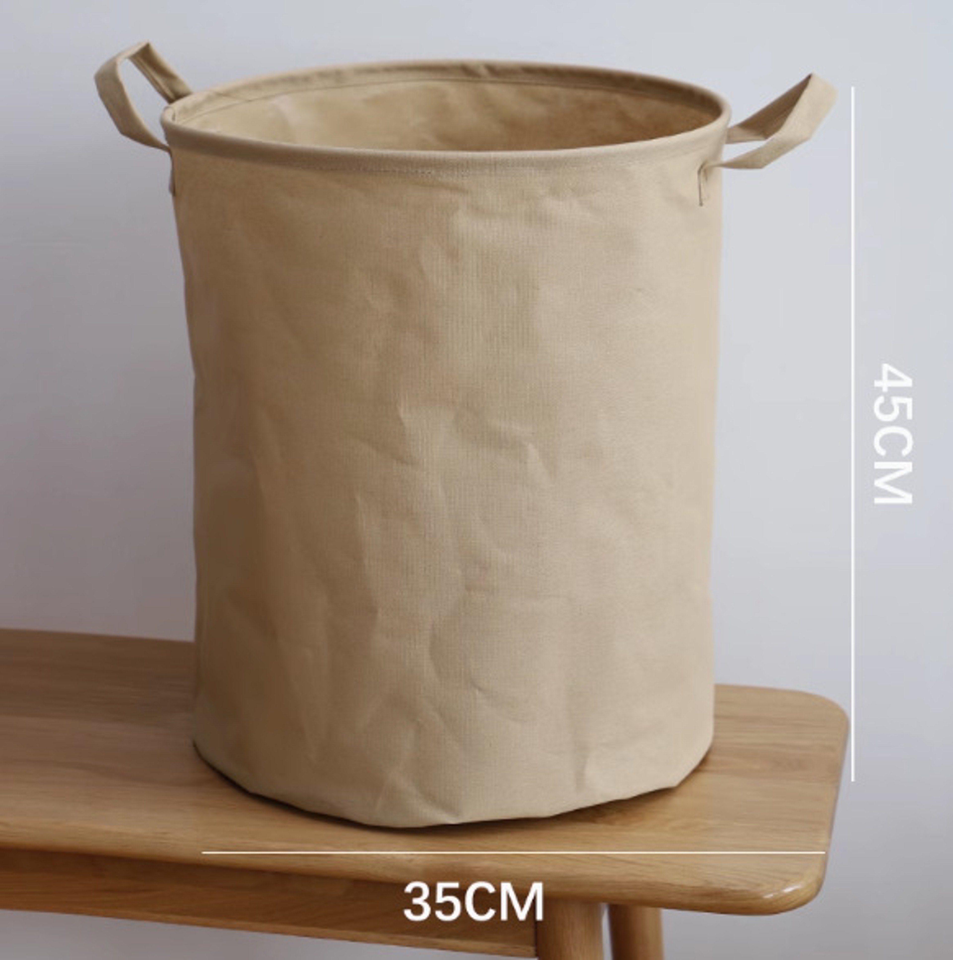 Cotton Linen Collapsible Laundry Hamper With Drawstring Large Foldable Clothes Storage Basket 3
