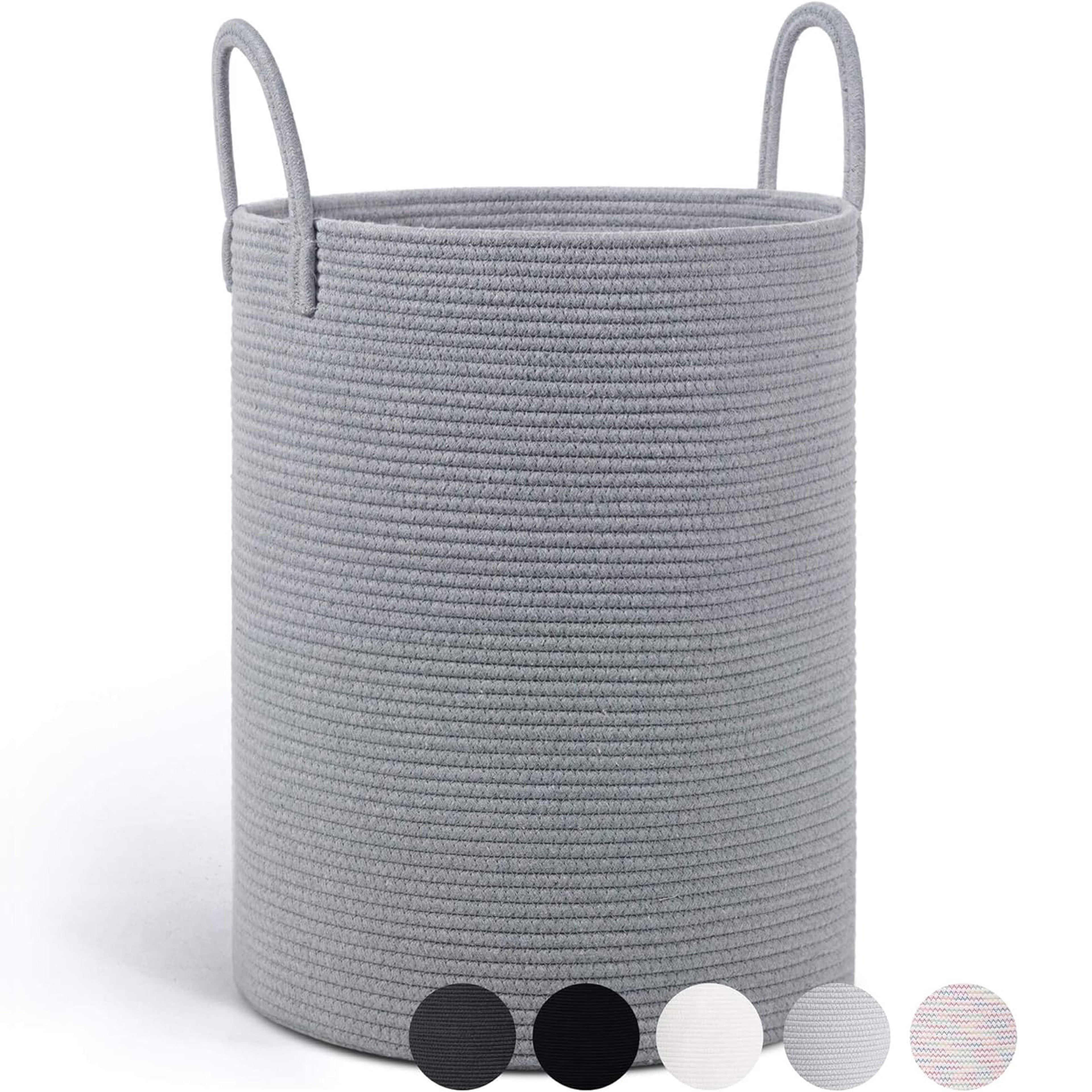 Large Cotton Rope Laundry Basket With Handles Foldable Woven Storage Hamper 7