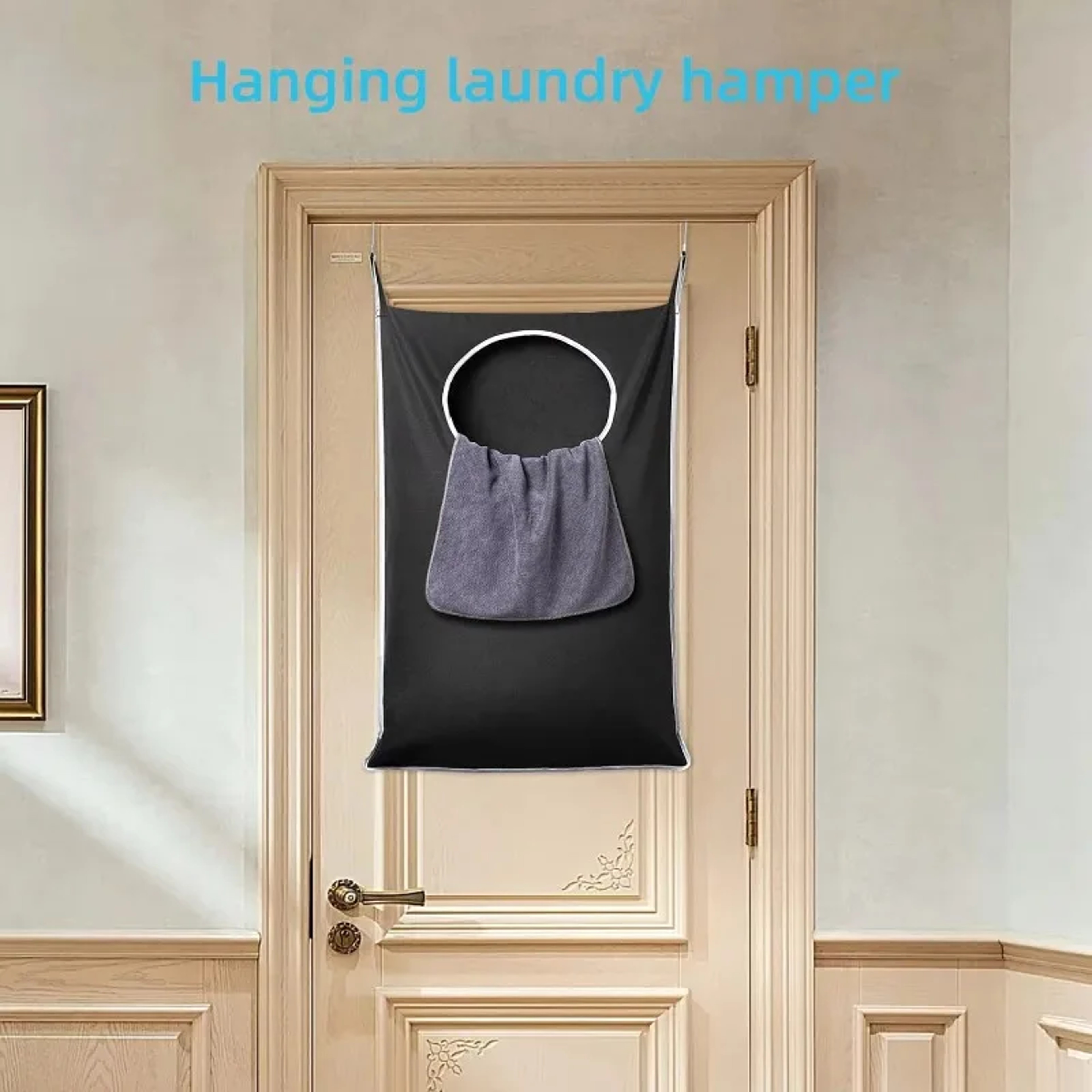 Large Hanging Laundry Hamper Foldable Space Saving Laundry Bag 7