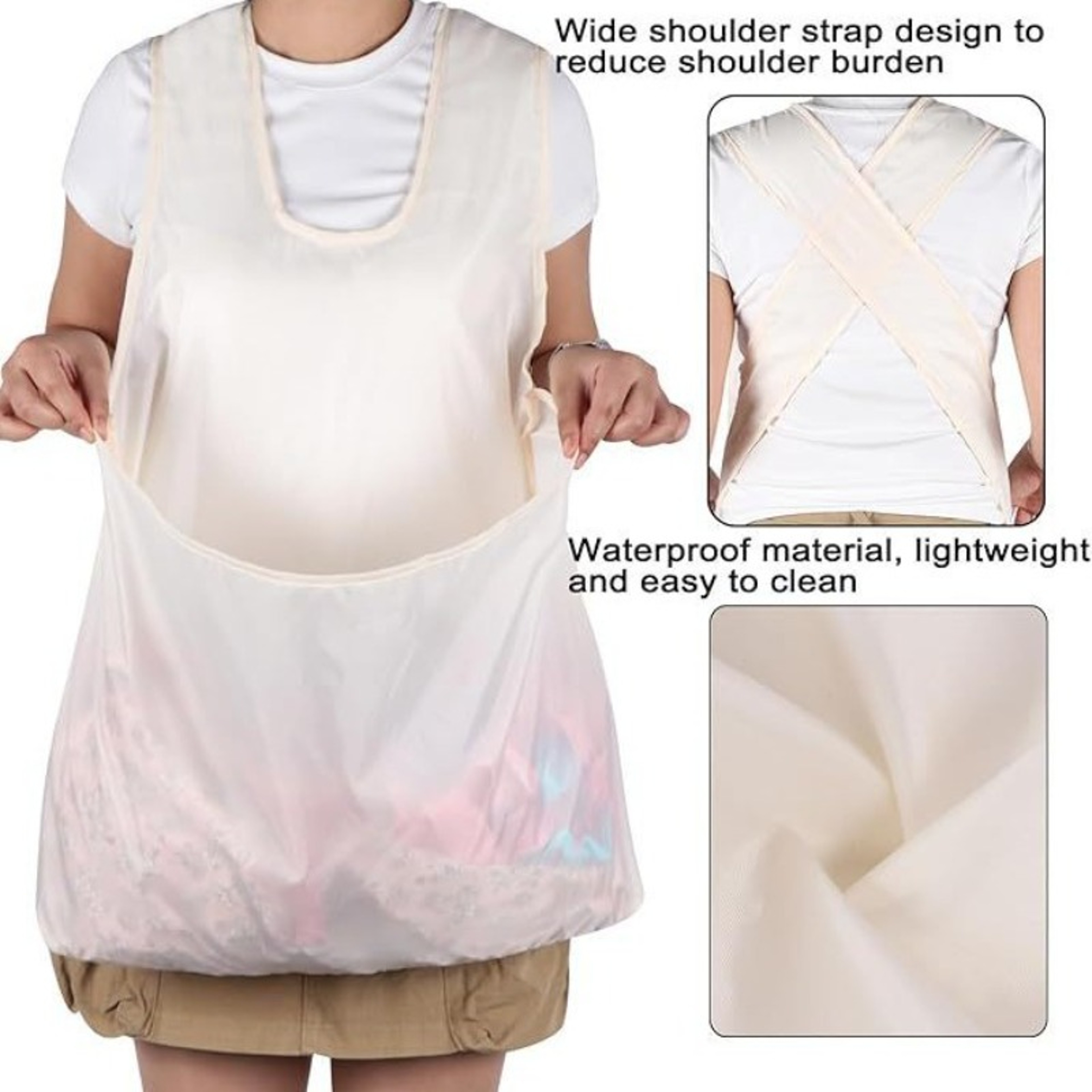 Hands Free Laundry Apron Portable Clothes Drying Apron With Large Carry Pocket 4