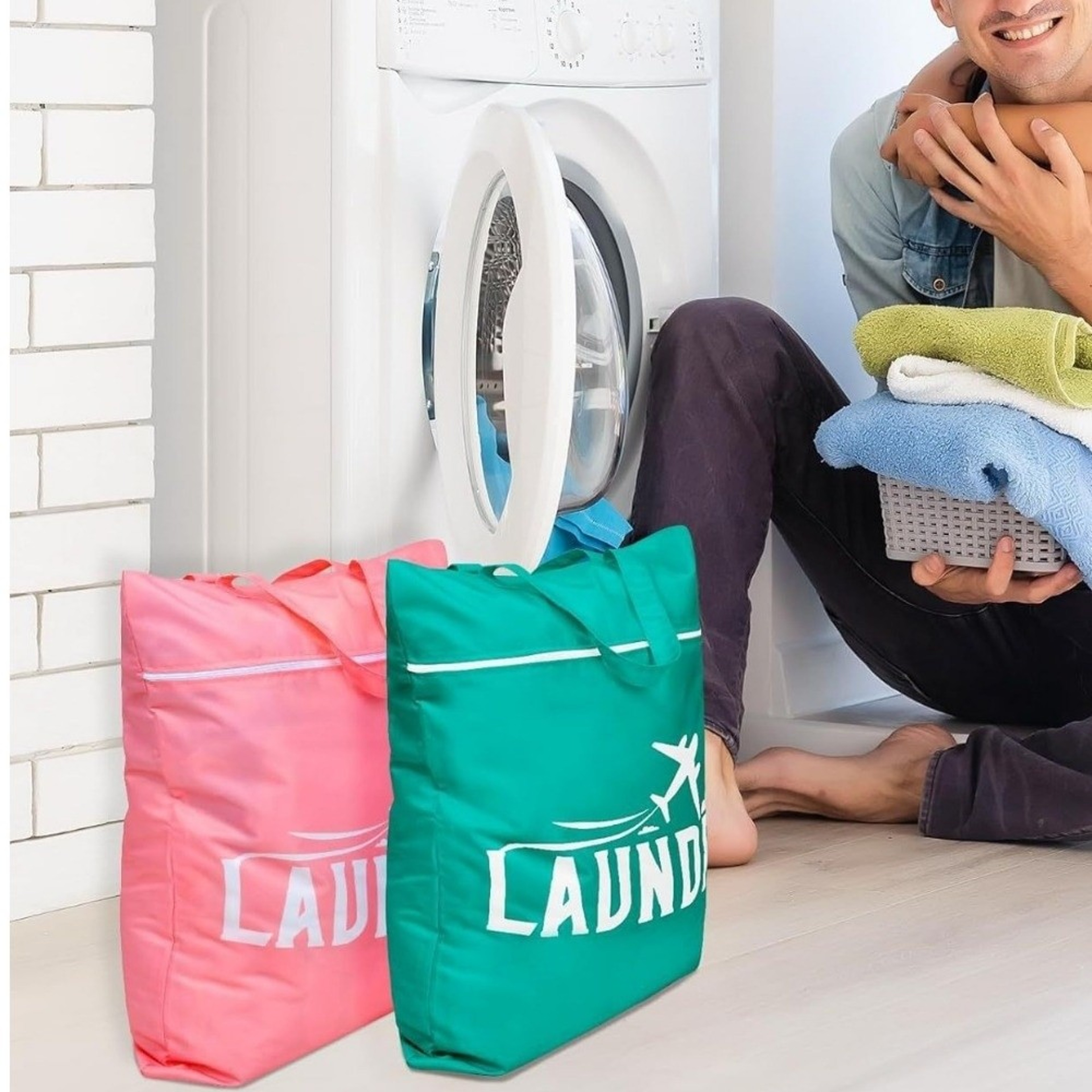Large Capacity Waterproof Laundry Bag Oxford Cloth Wet Dry Travel Storage Bag 5