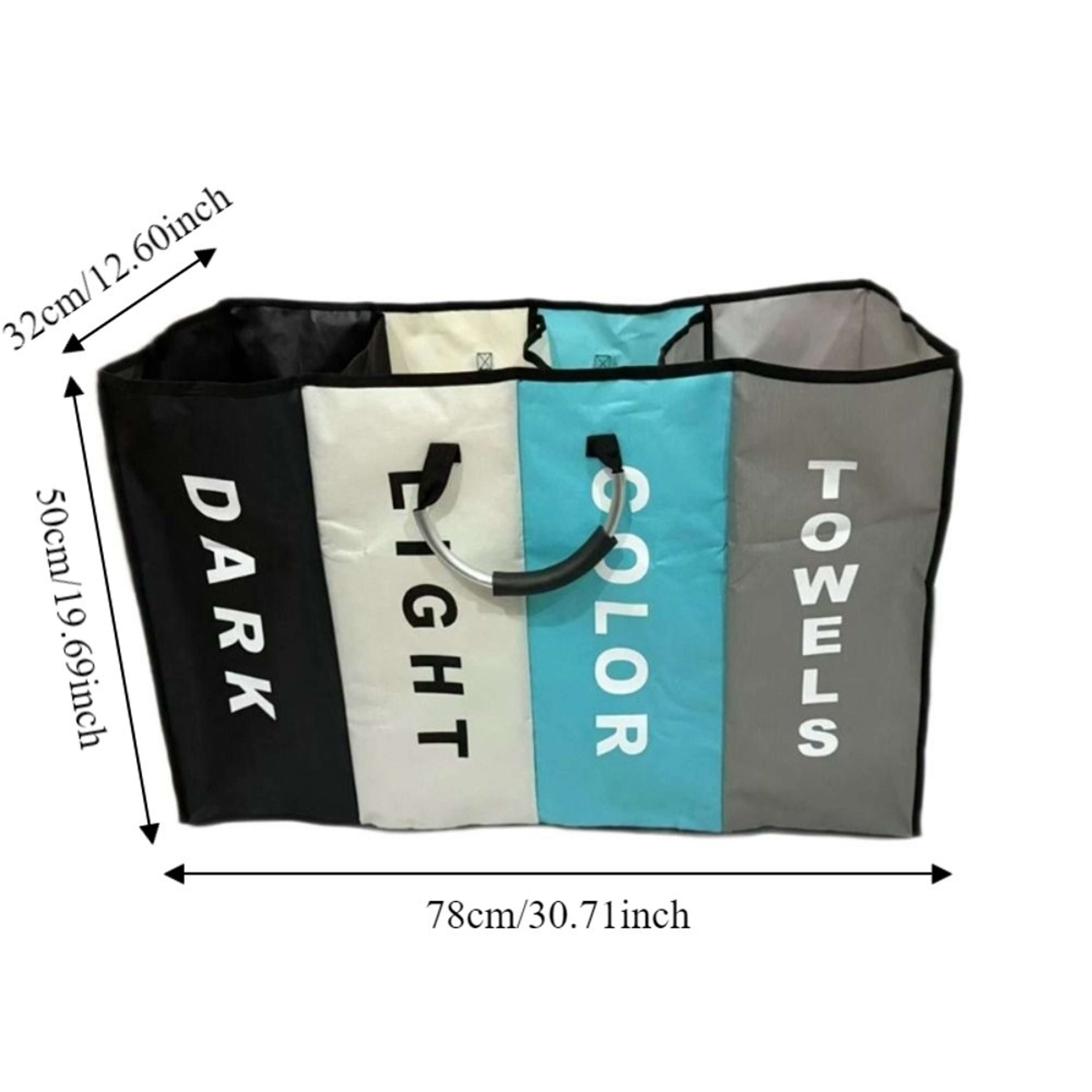 Compartment Collapsible Laundry Sorter With Handles 6