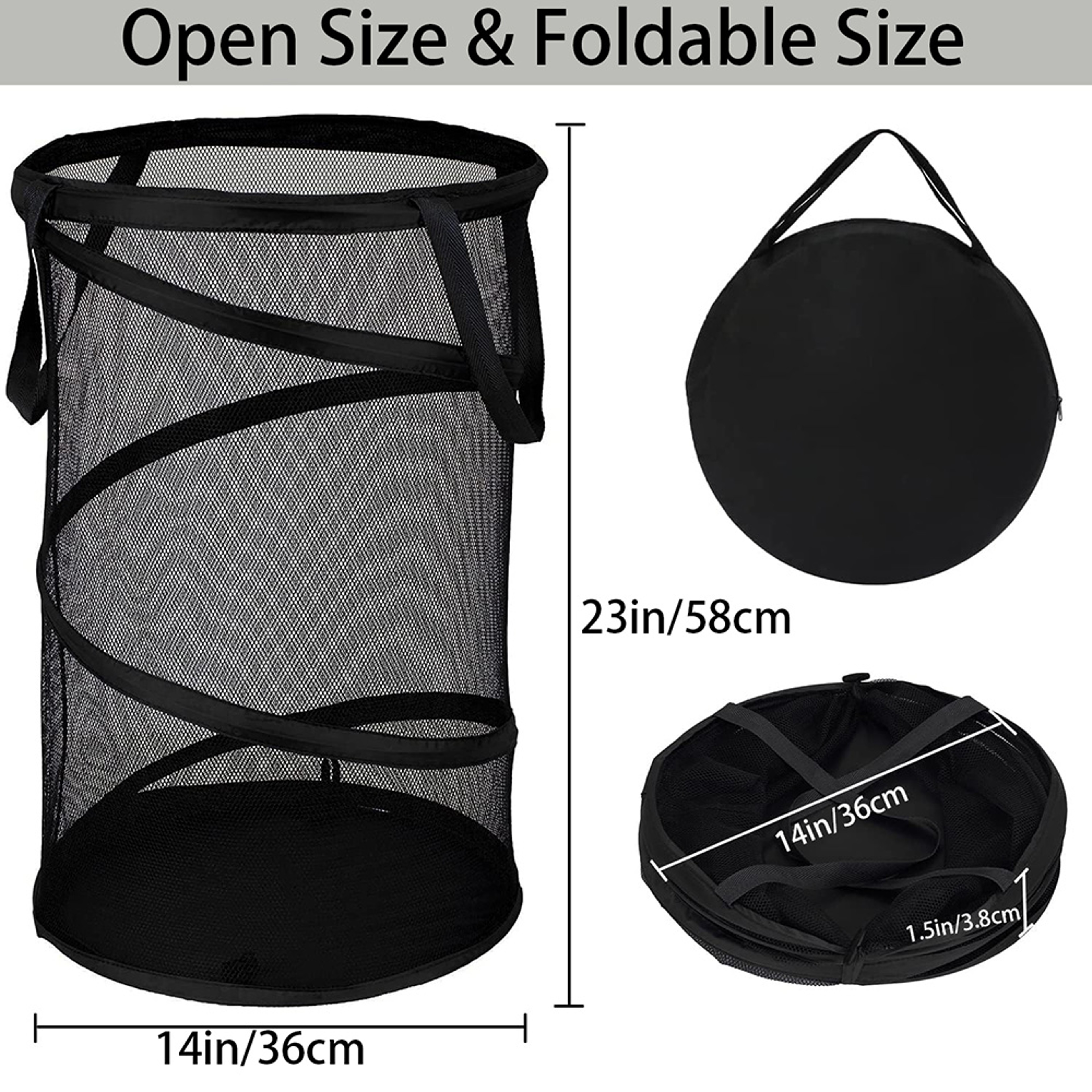 Extra Large Mesh Collapsible Laundry Basket With Handles 4