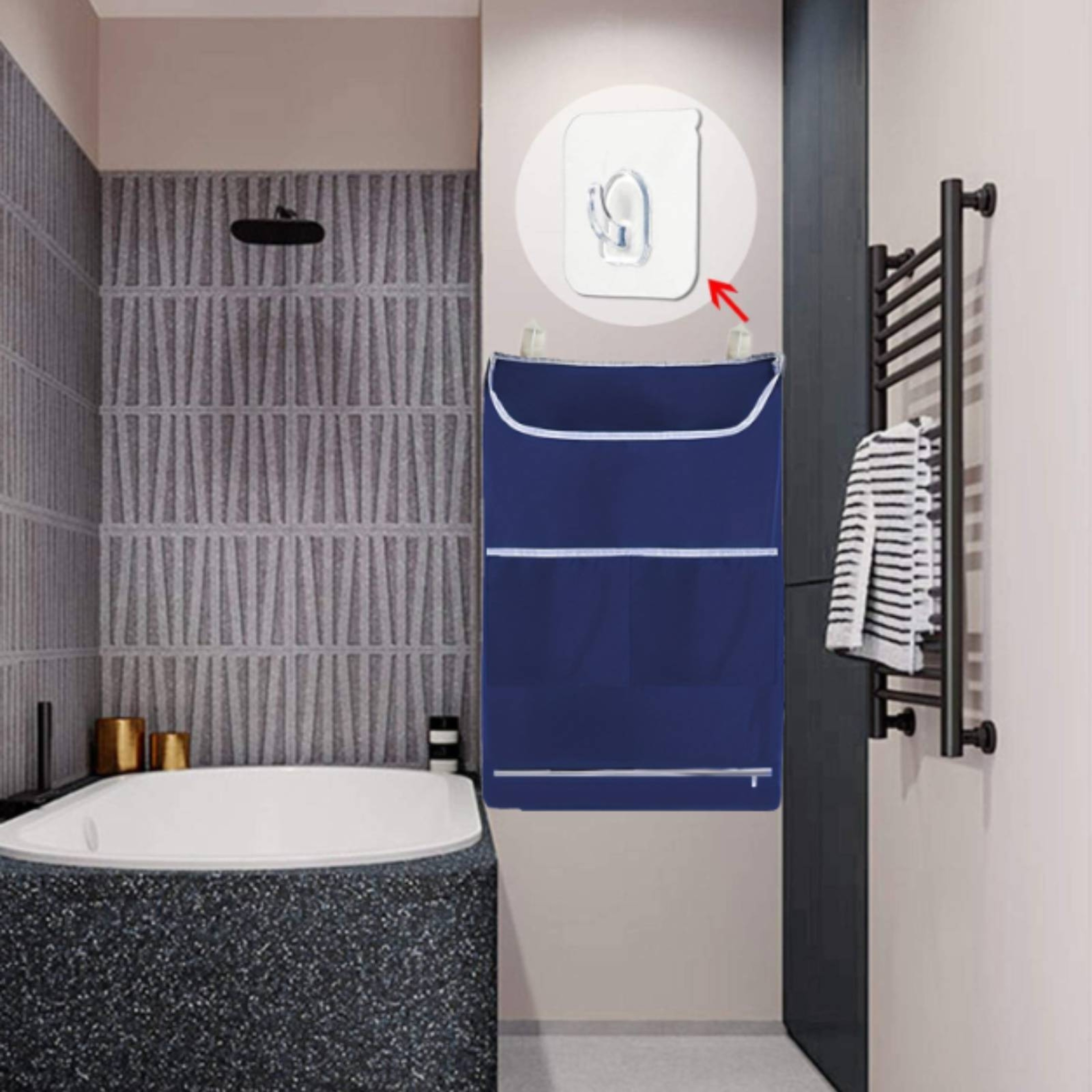 Space Saving Door Hanging Laundry Hamper With Hooks For Dorms And Small Spaces 3