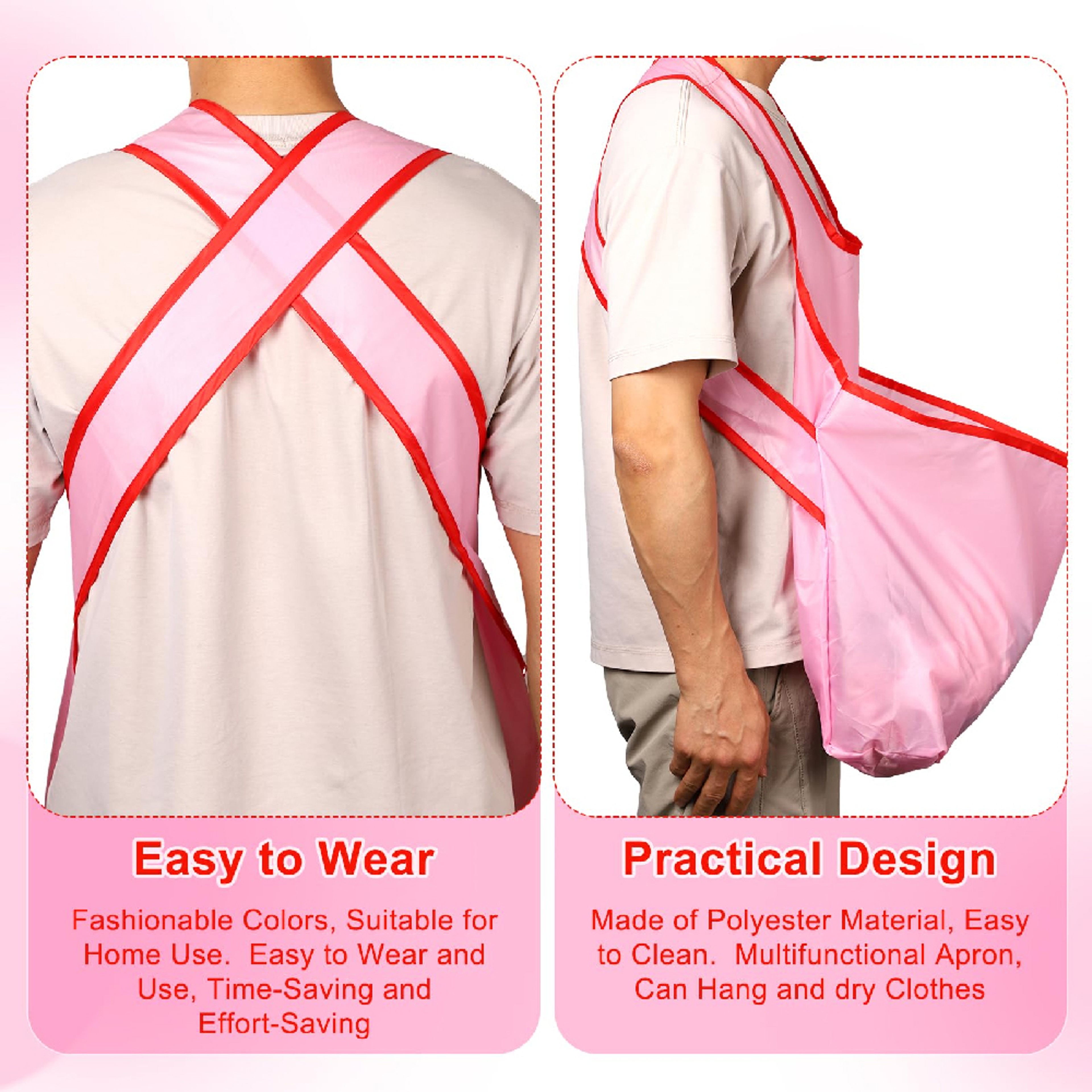 Portable Laundry Apron With Large Pocket Waterproof Clothes Drying Apron 1