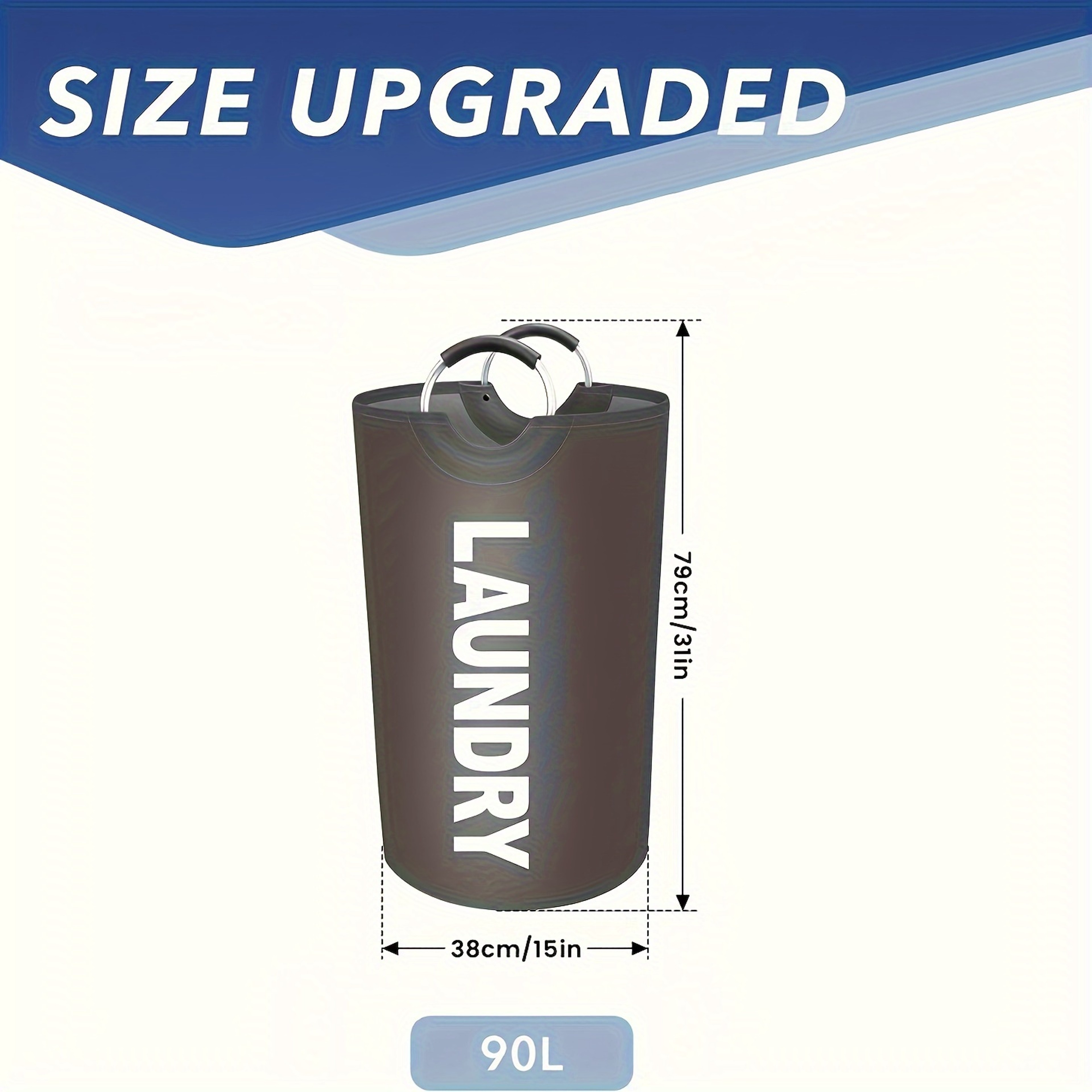 Laundry Hamper Collapsible Freestanding Laundry Basket With Handles 10