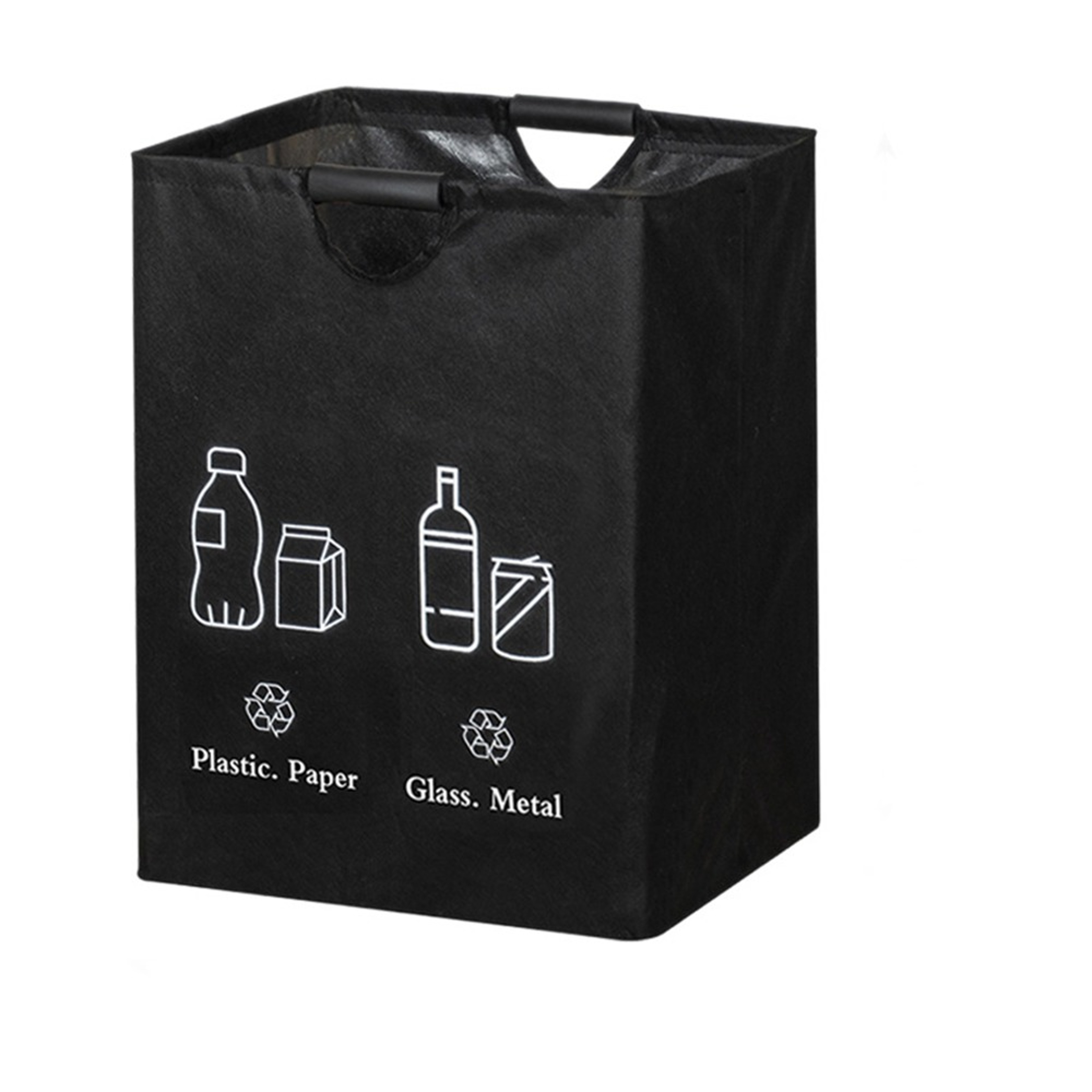 Large Capacity Bottle Recycling Bin Foldable Storage Basket With Handles 0