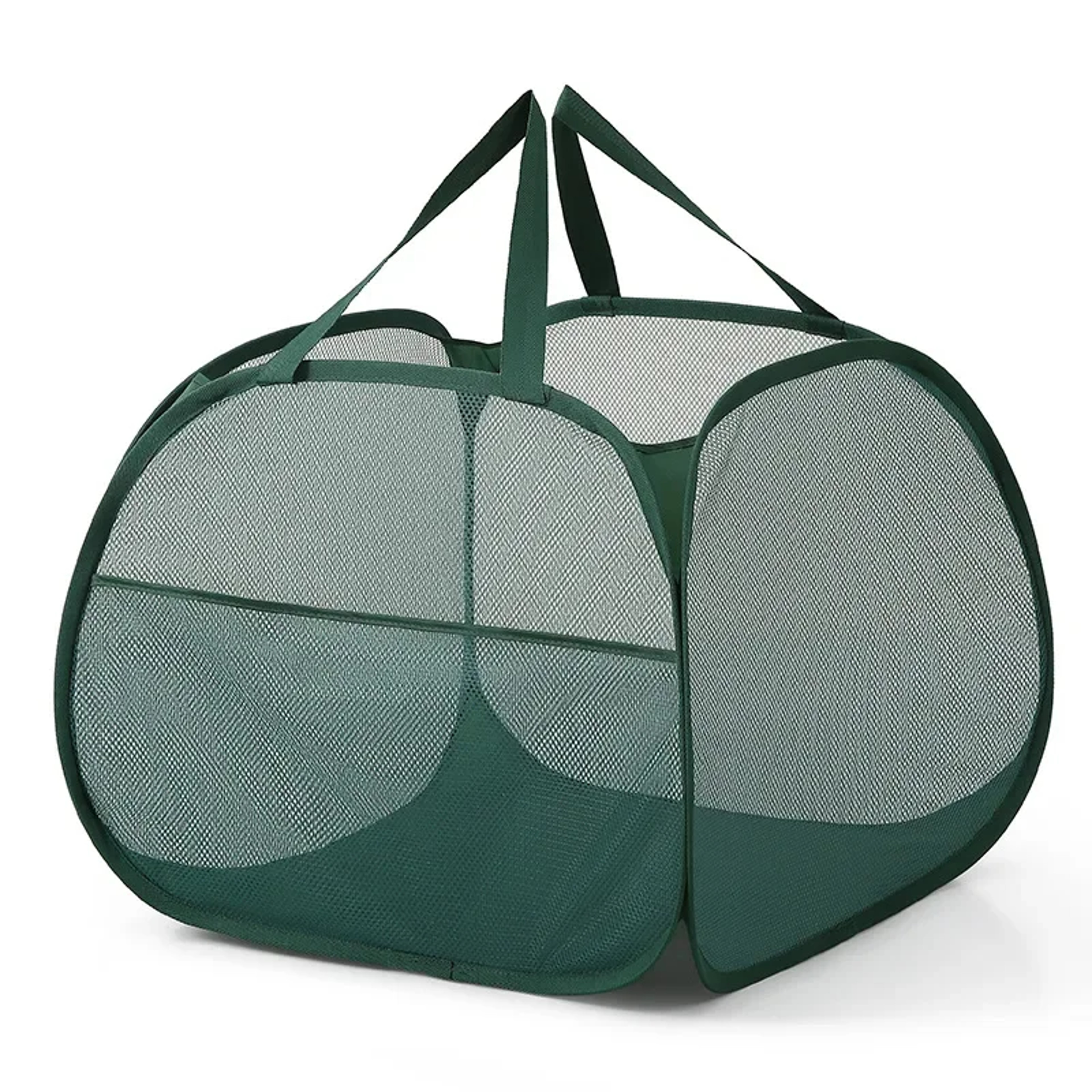 Collapsible Mesh Laundry Basket Large Foldable Hamper With Handles 2