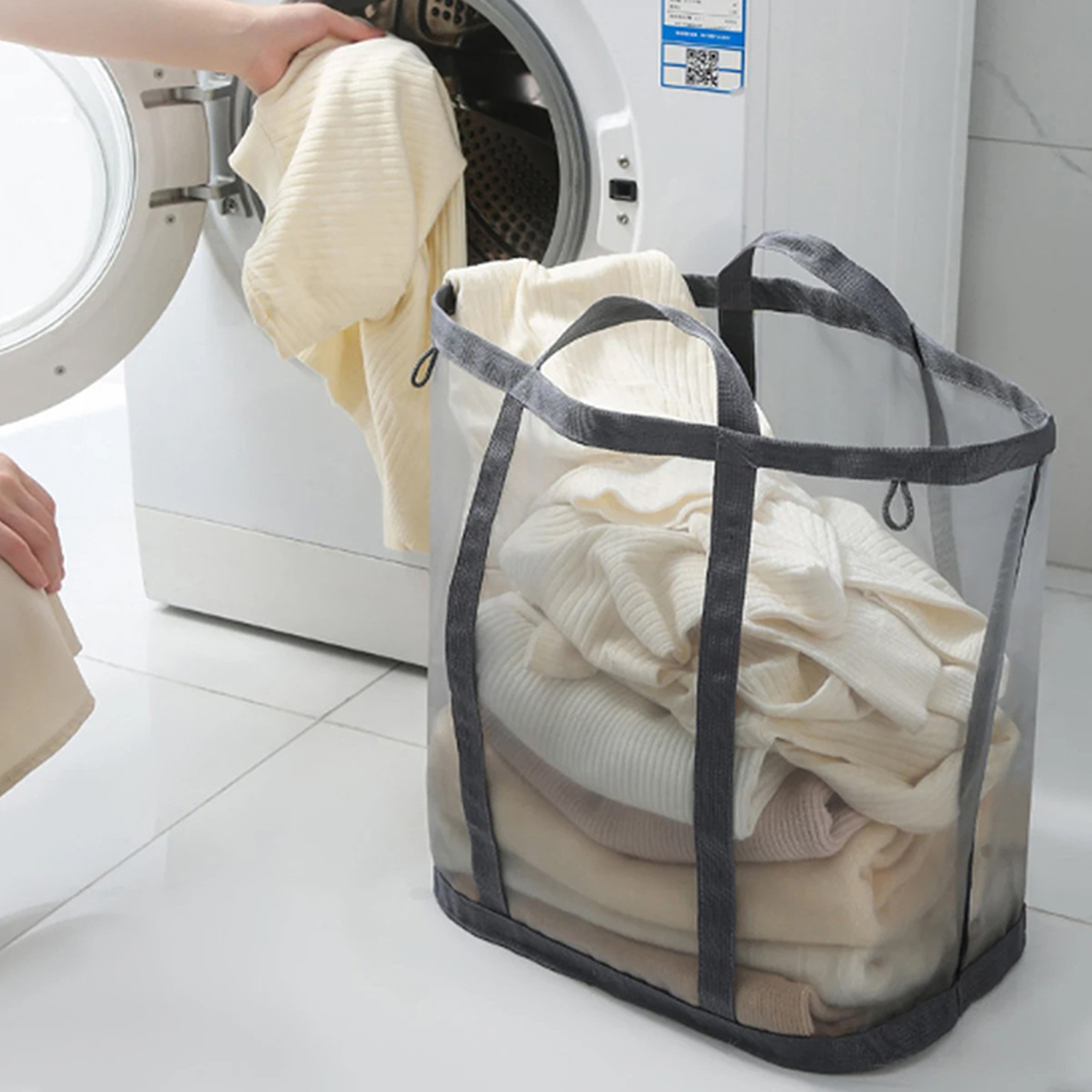 Collapsible Laundry Hamper With Reinforced Handles Space Saving Clothes Basket 5