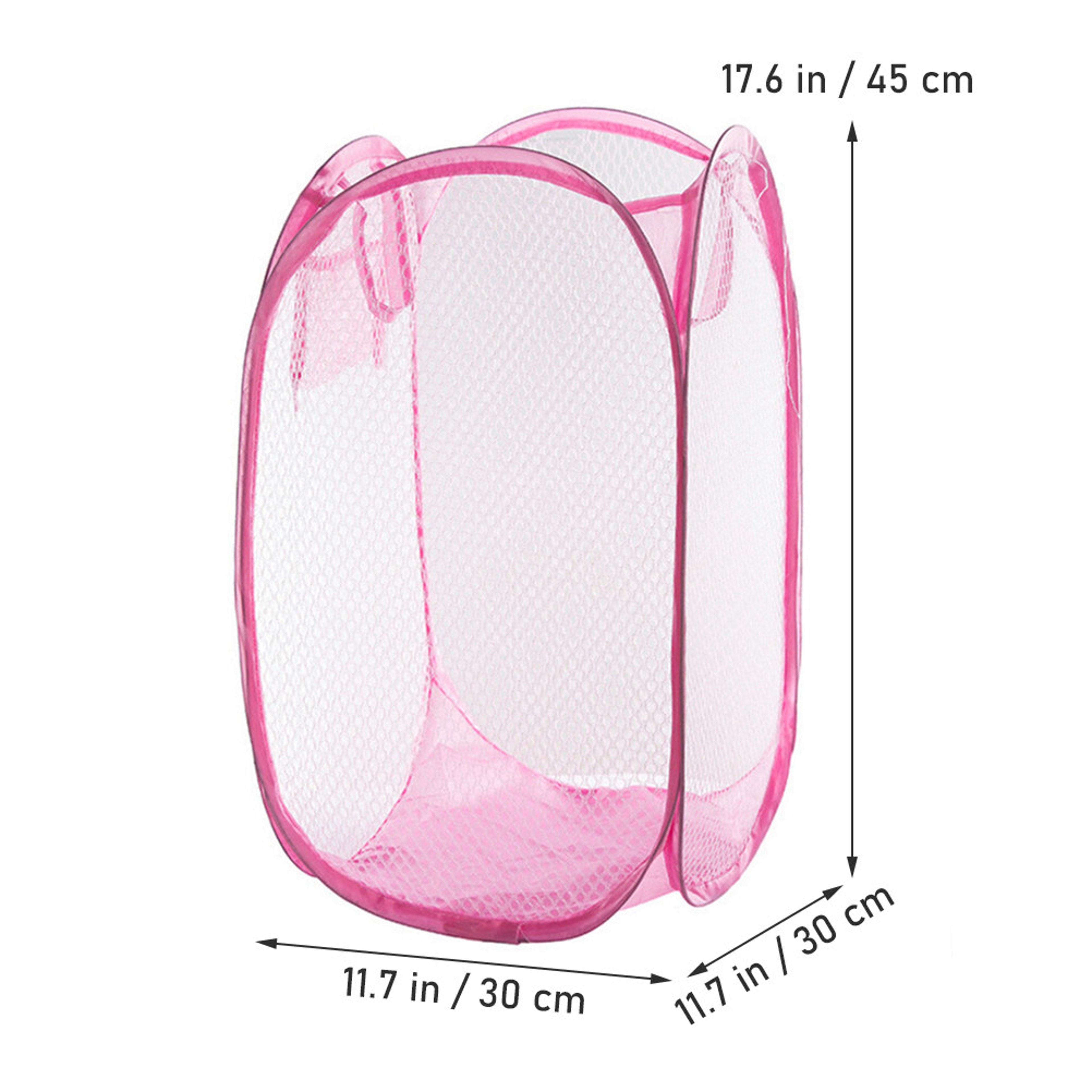 Purple Pop Up Laundry Hamper Foldable Mesh Laundry Basket With Handles And Side Pocket 3