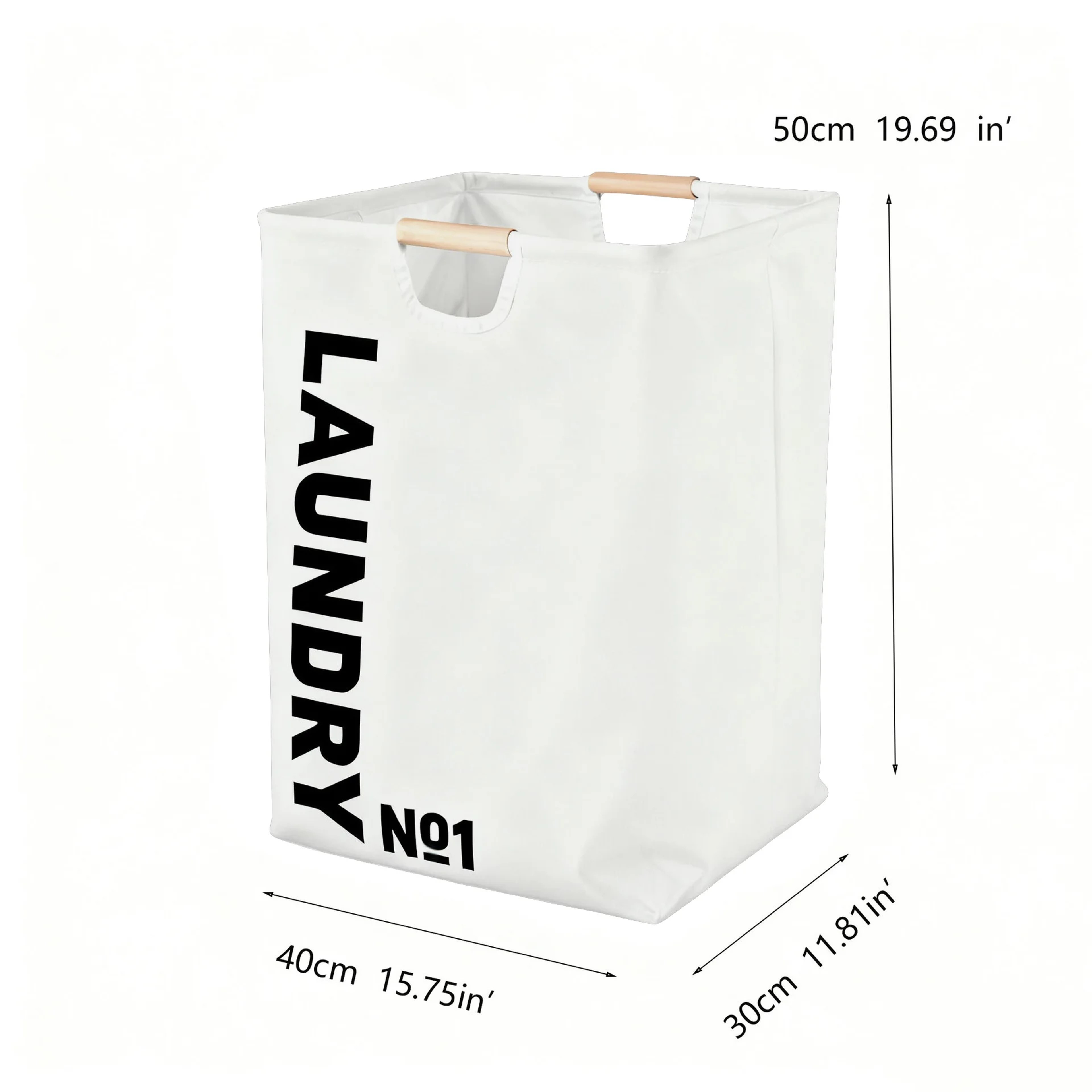 Large Capacity Laundry Hamper With Wooden Handles Foldable Laundry Basket 7