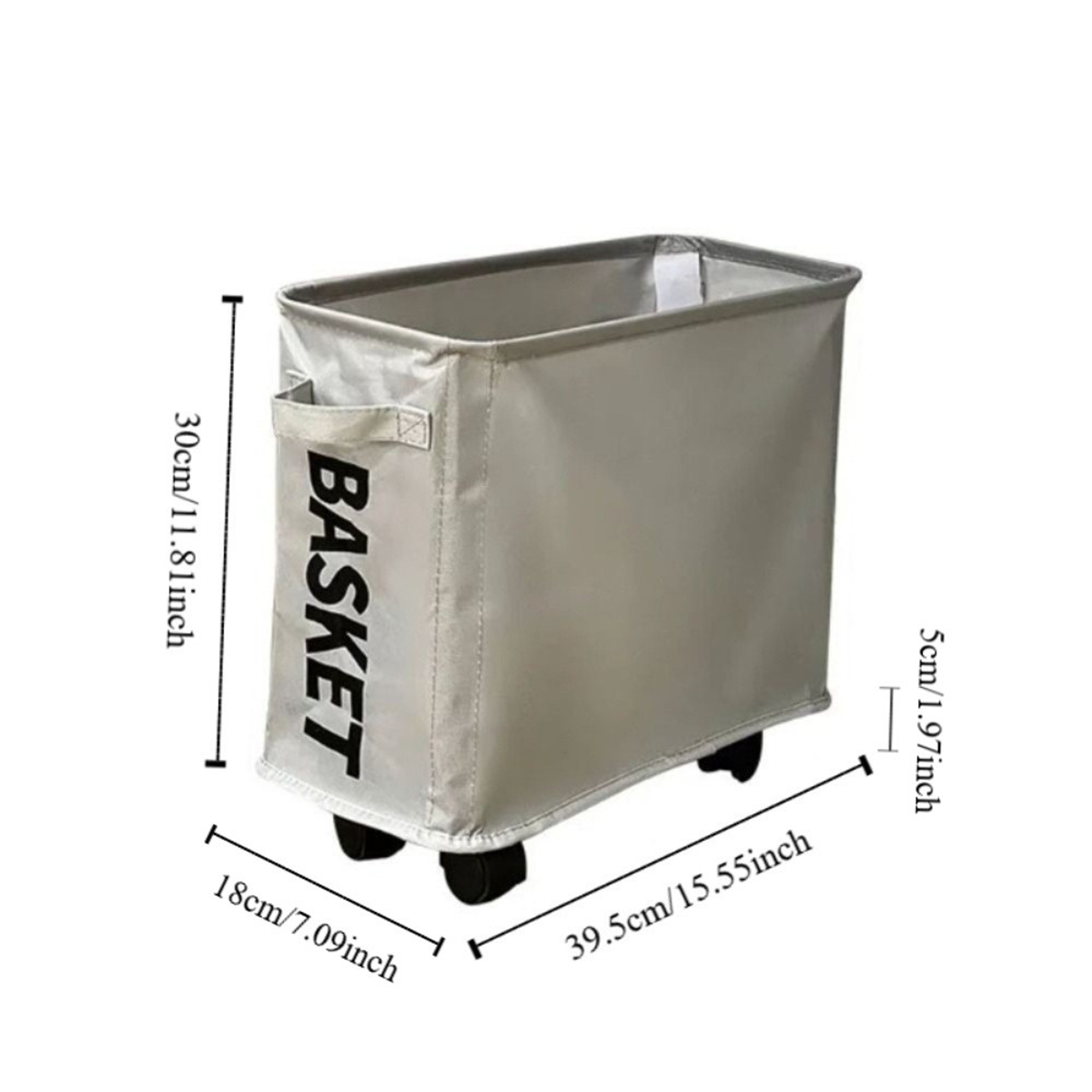 Slim Rolling Laundry Basket With Wheels Foldable Waterproof Hamper 7