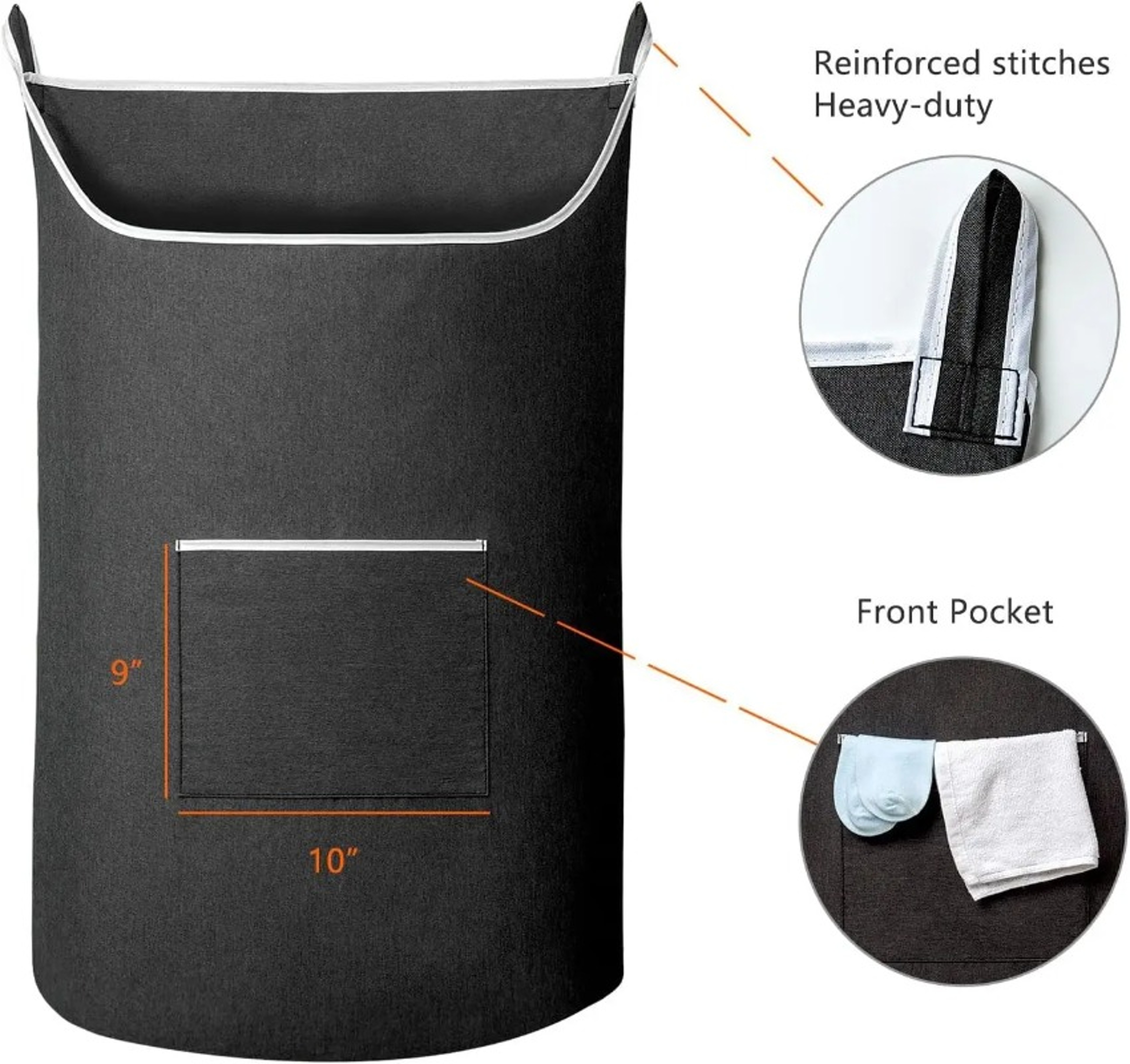 Space Saving Over The Door Hanging Laundry Hamper Bag 3