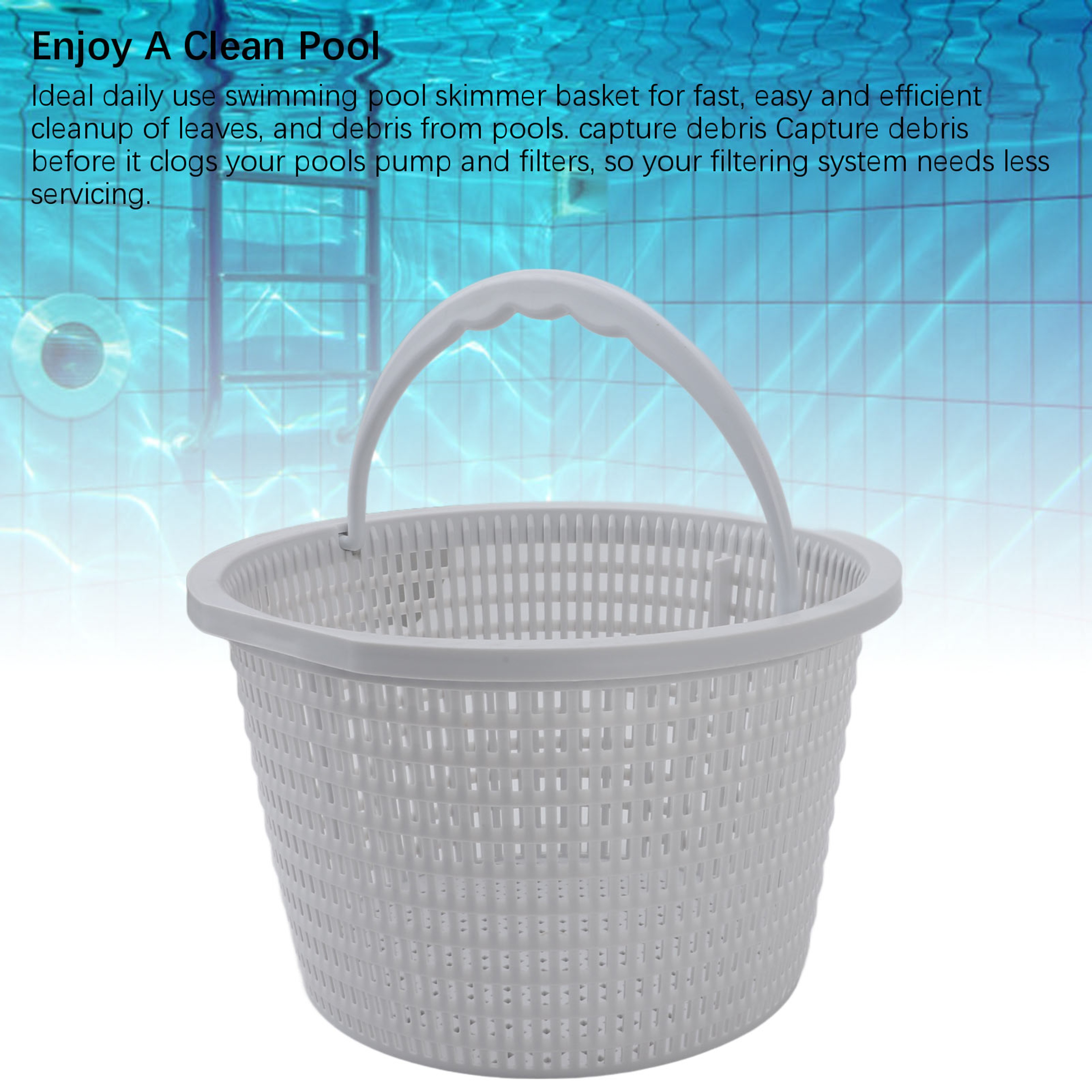 Large Pool Skimmer Basket Replacement With Handle 1