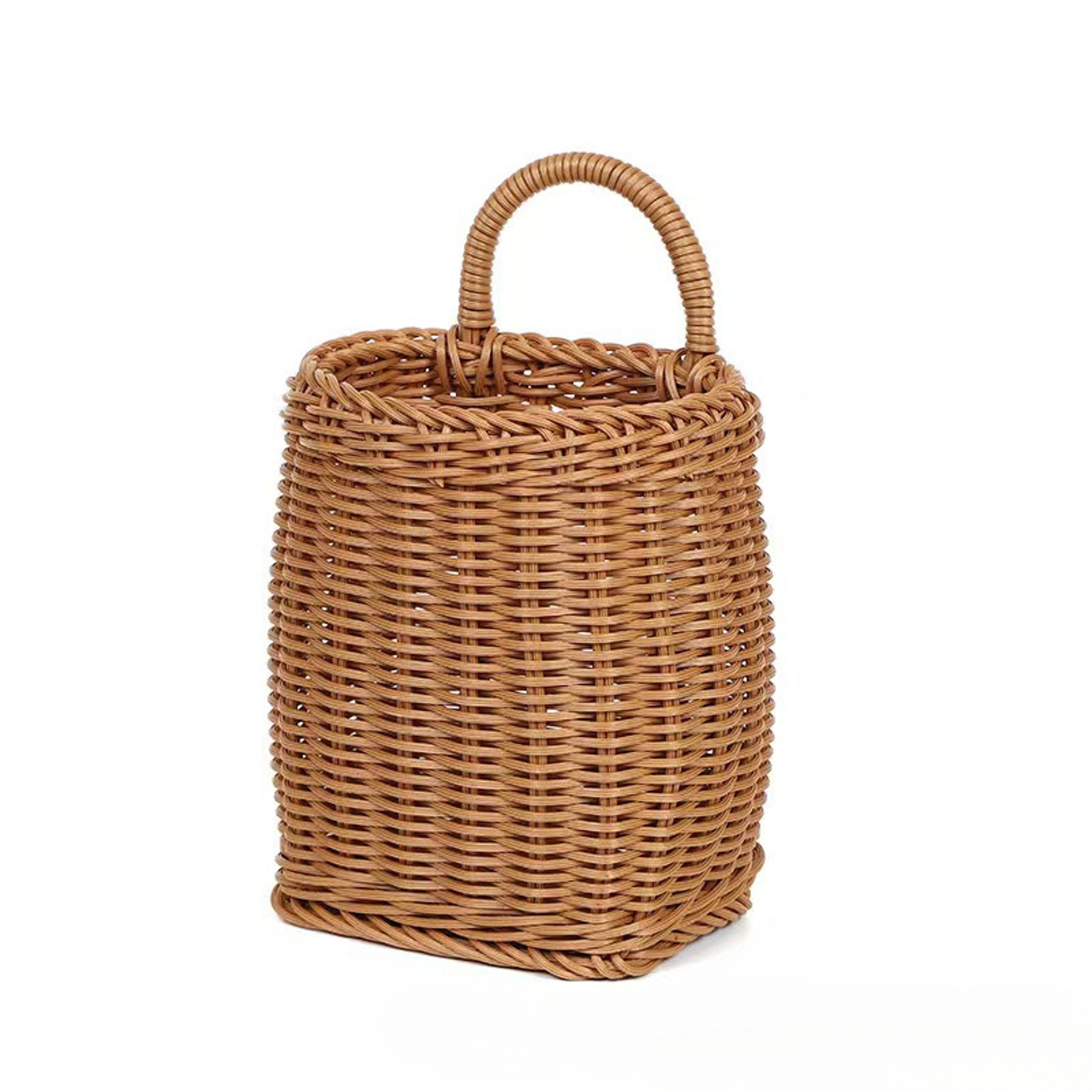 Handmade Rattan Wall Basket Rustic Woven Hanging Storage Organizer 0
