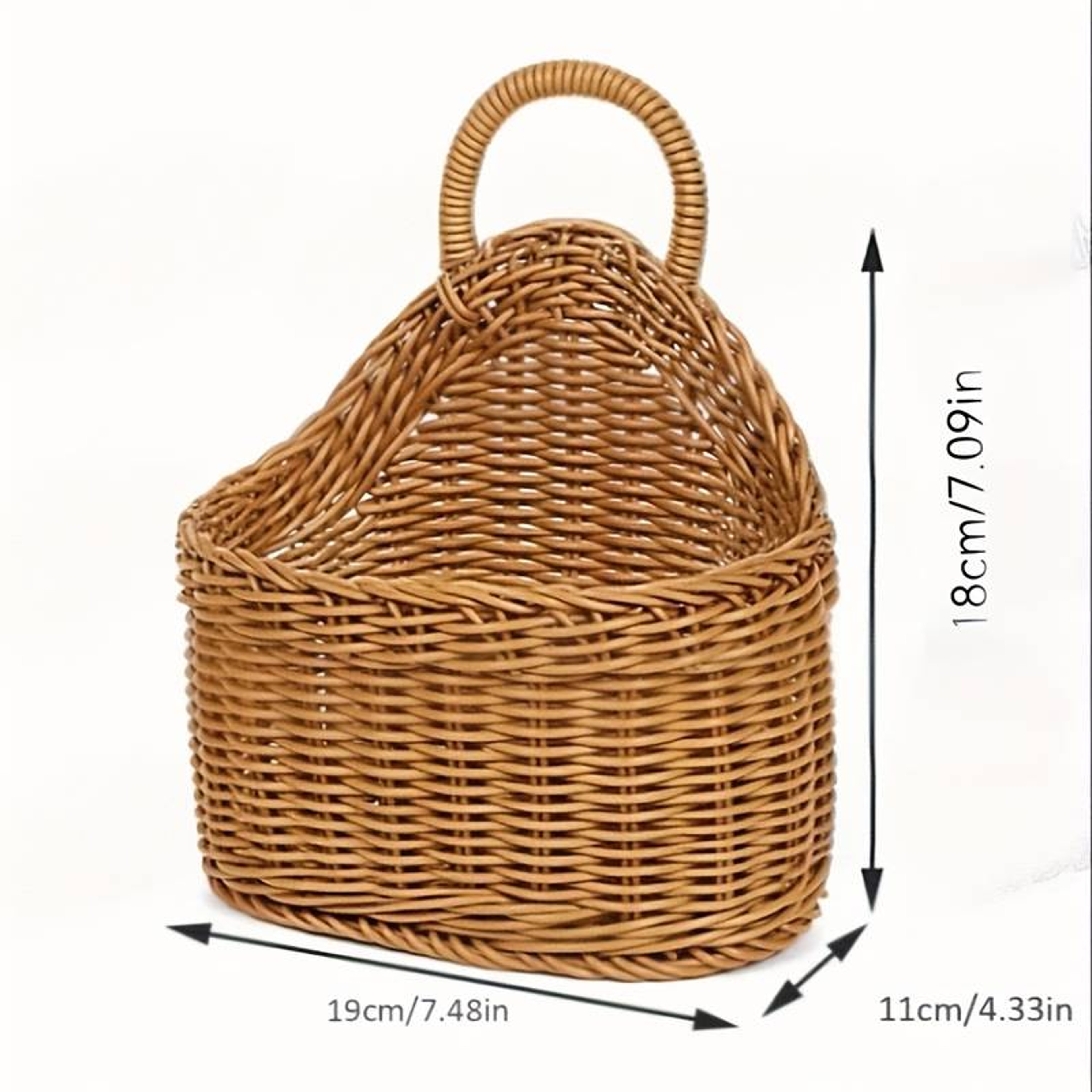 Rustic Woven Hanging Wall Basket For Farmhouse Storage And Flower Decor 2