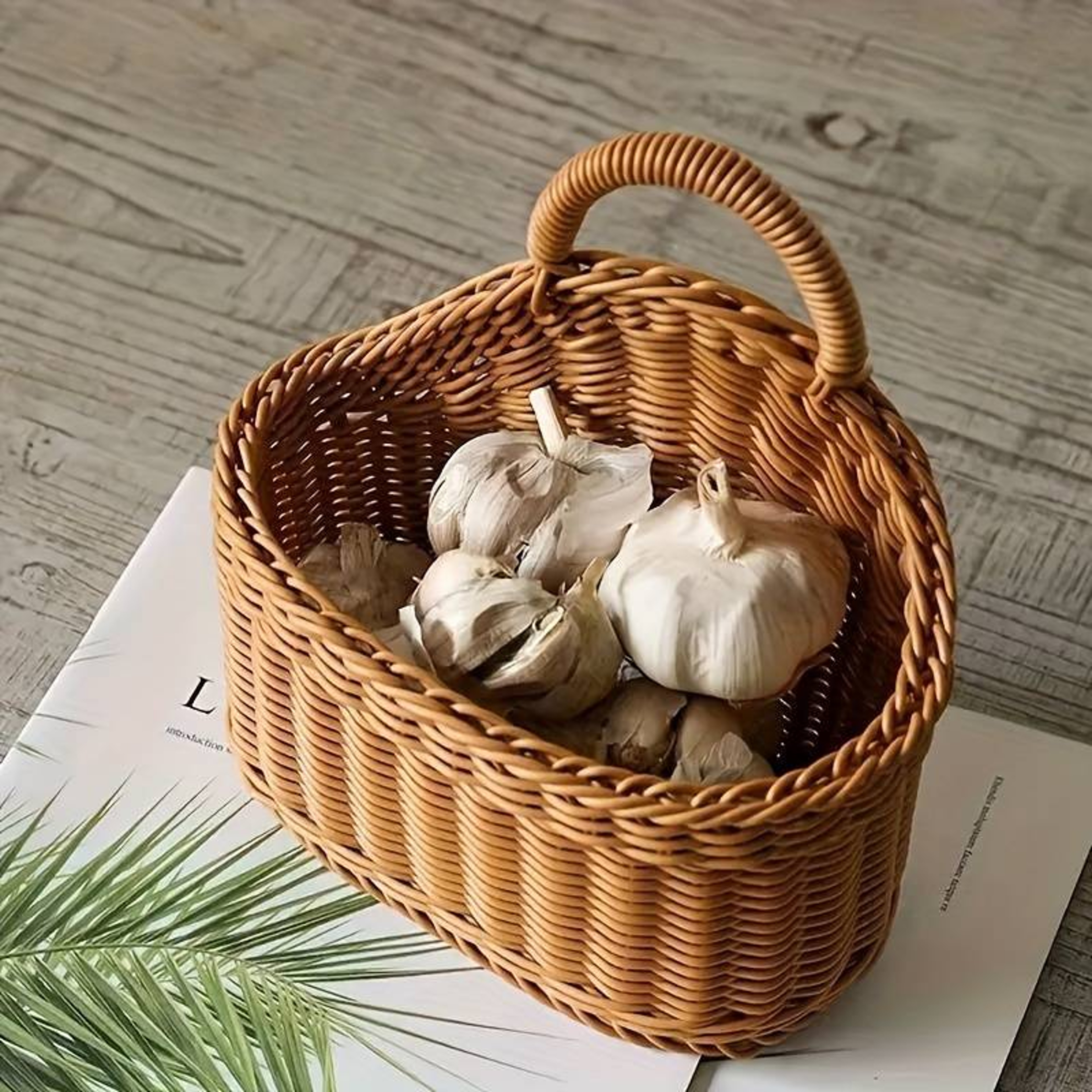 Rustic Woven Hanging Wall Basket For Farmhouse Storage And Flower Decor 4