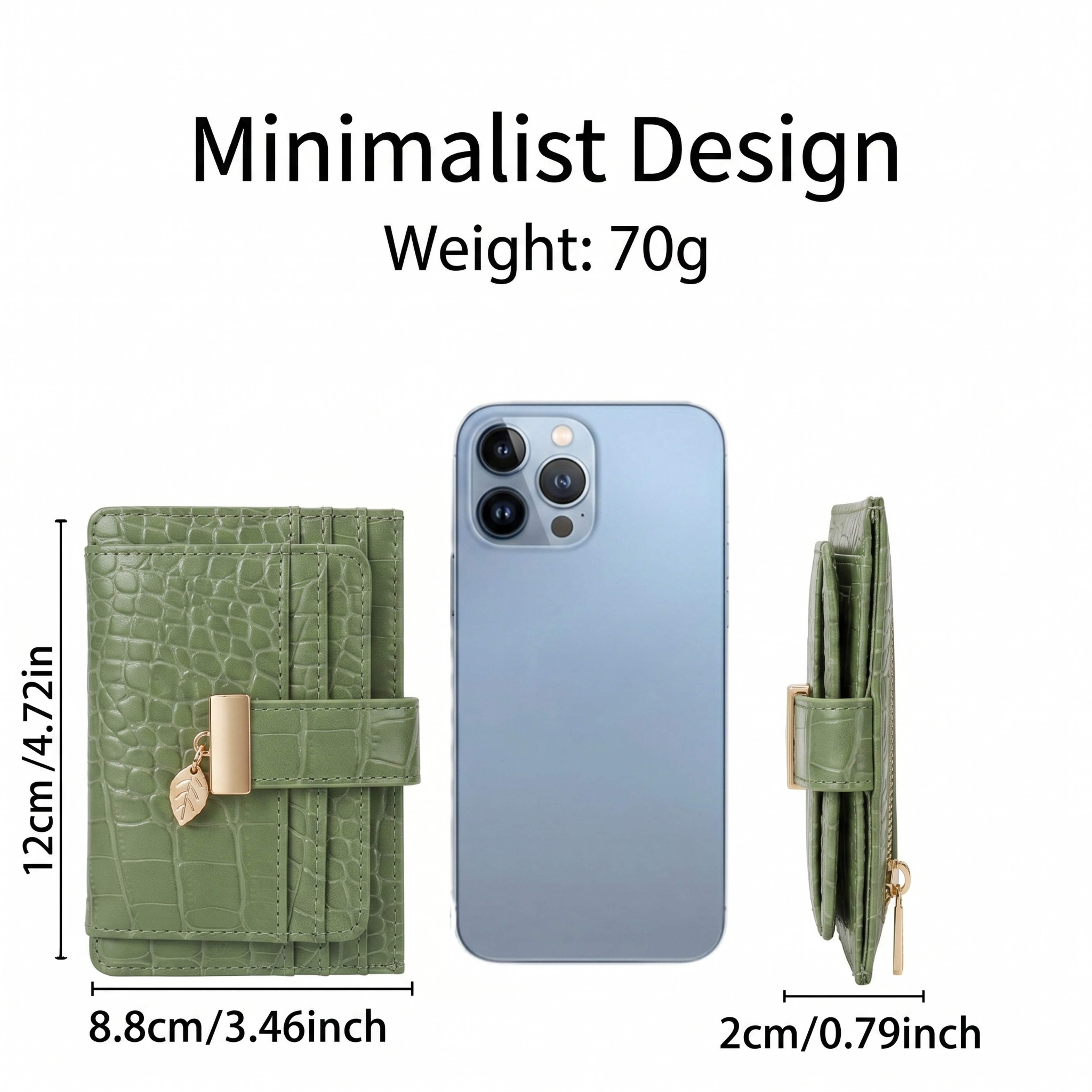 Croc RFID Blocking Women Slim Wallet With Card Slots ID Window And Coin Pocket 2