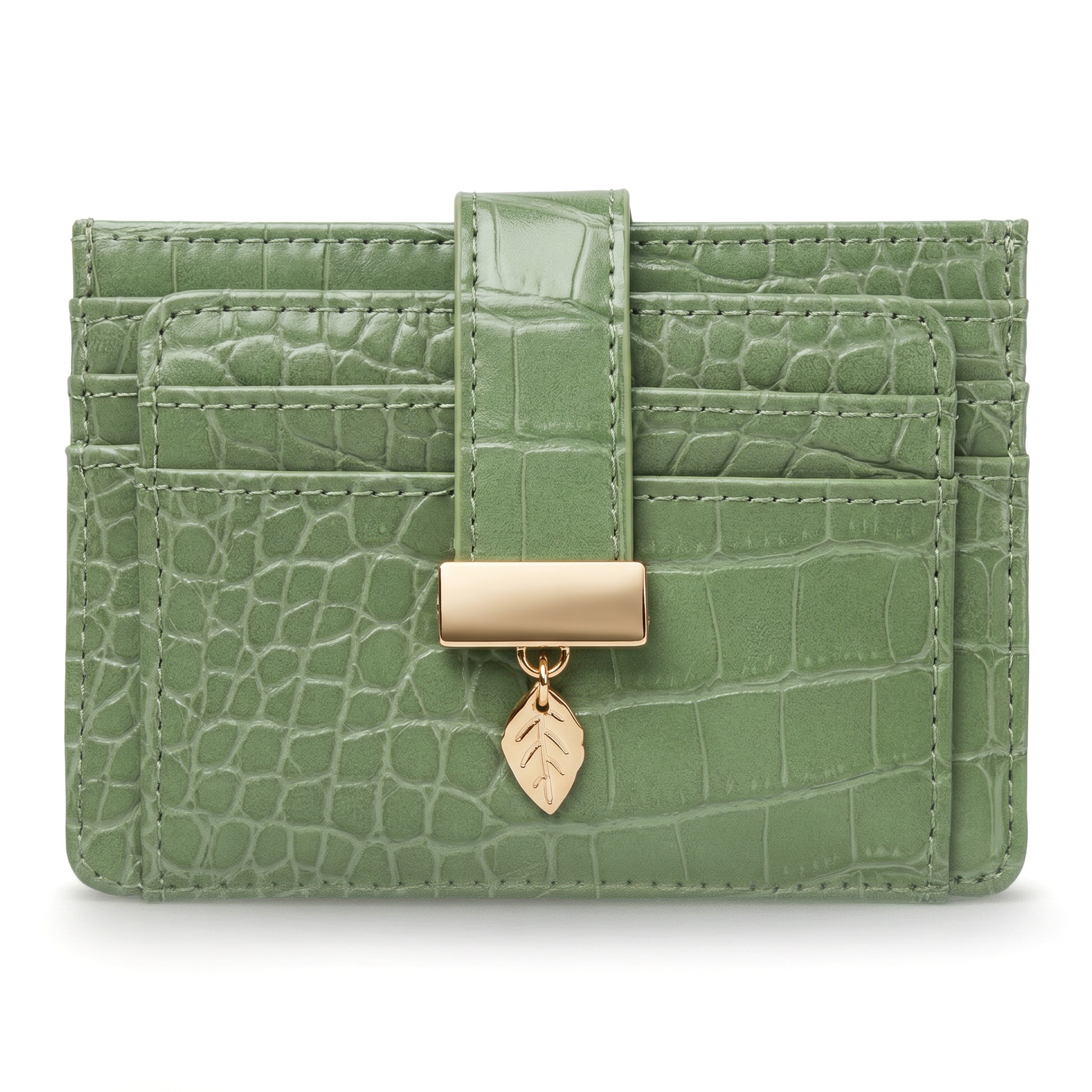 Croc RFID Blocking Women Slim Wallet With Card Slots ID Window And Coin Pocket 0