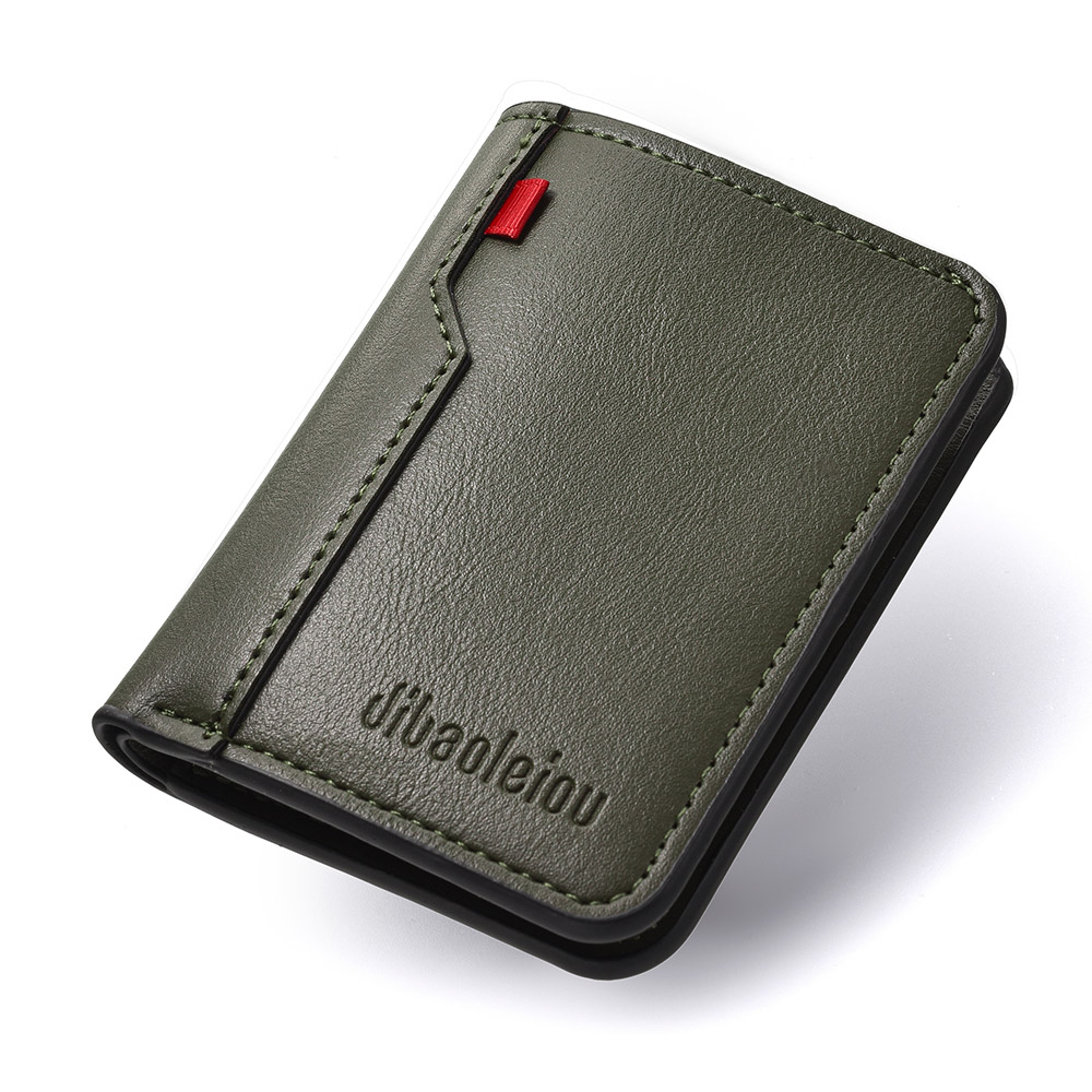 Men Slim PU Leather Vertical Wallet With ID Card Holder 0