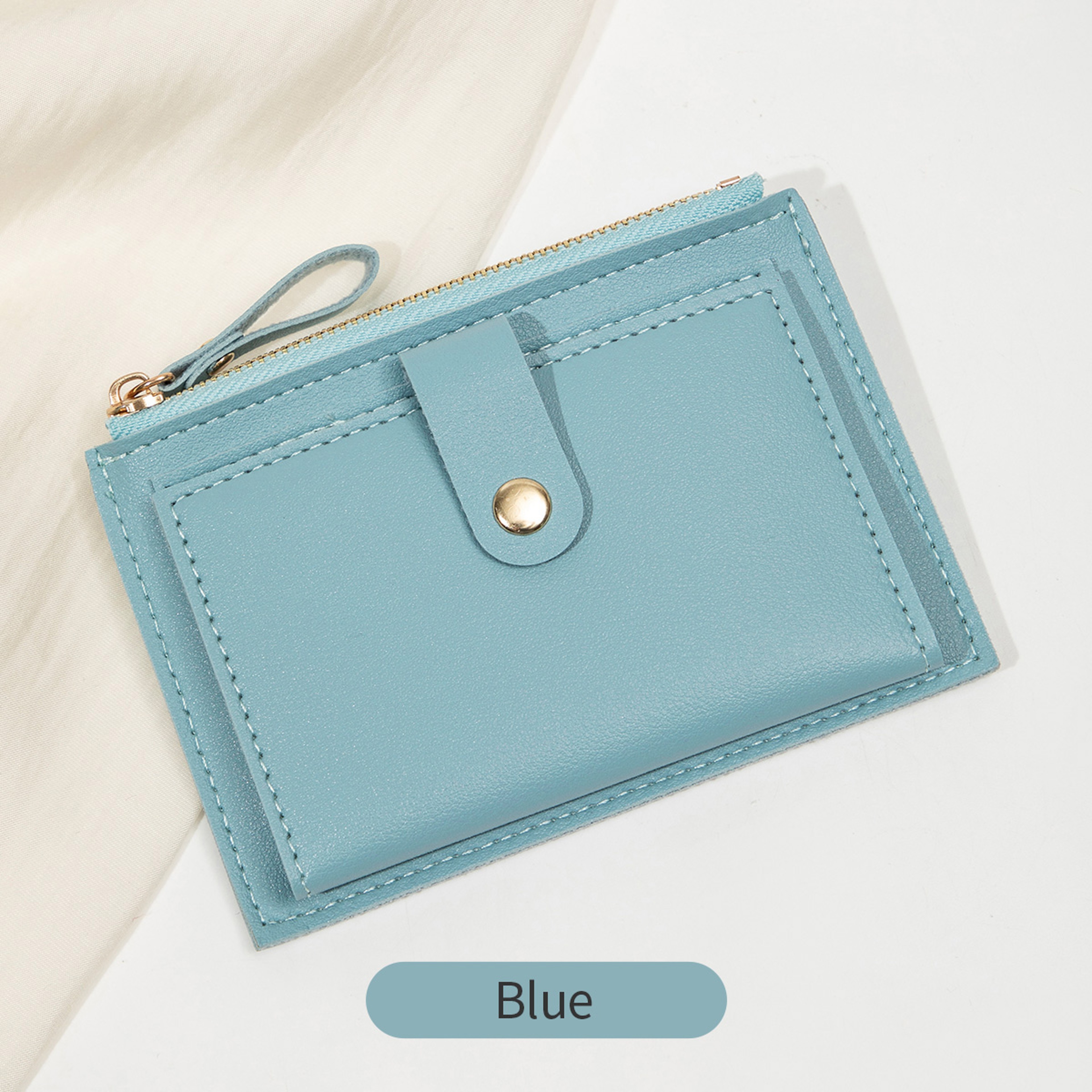 Minimalist Women Card Holder Wallet Slim PU Leather Mini Credit Card Holder 2