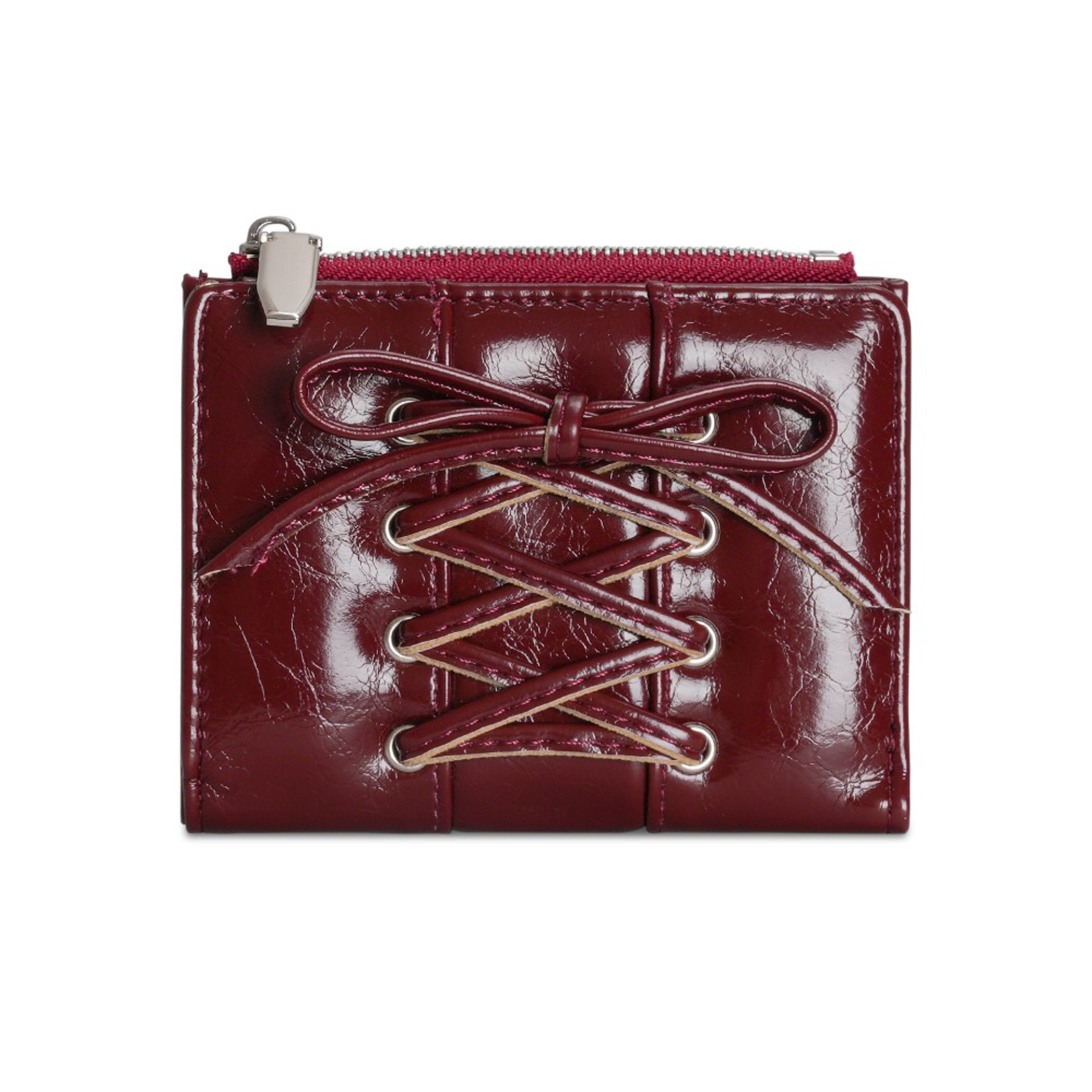 Korean Bow Wallet For Women Ultra Thin Multi Slot Card Holder With Zipper Coin Pouch 2