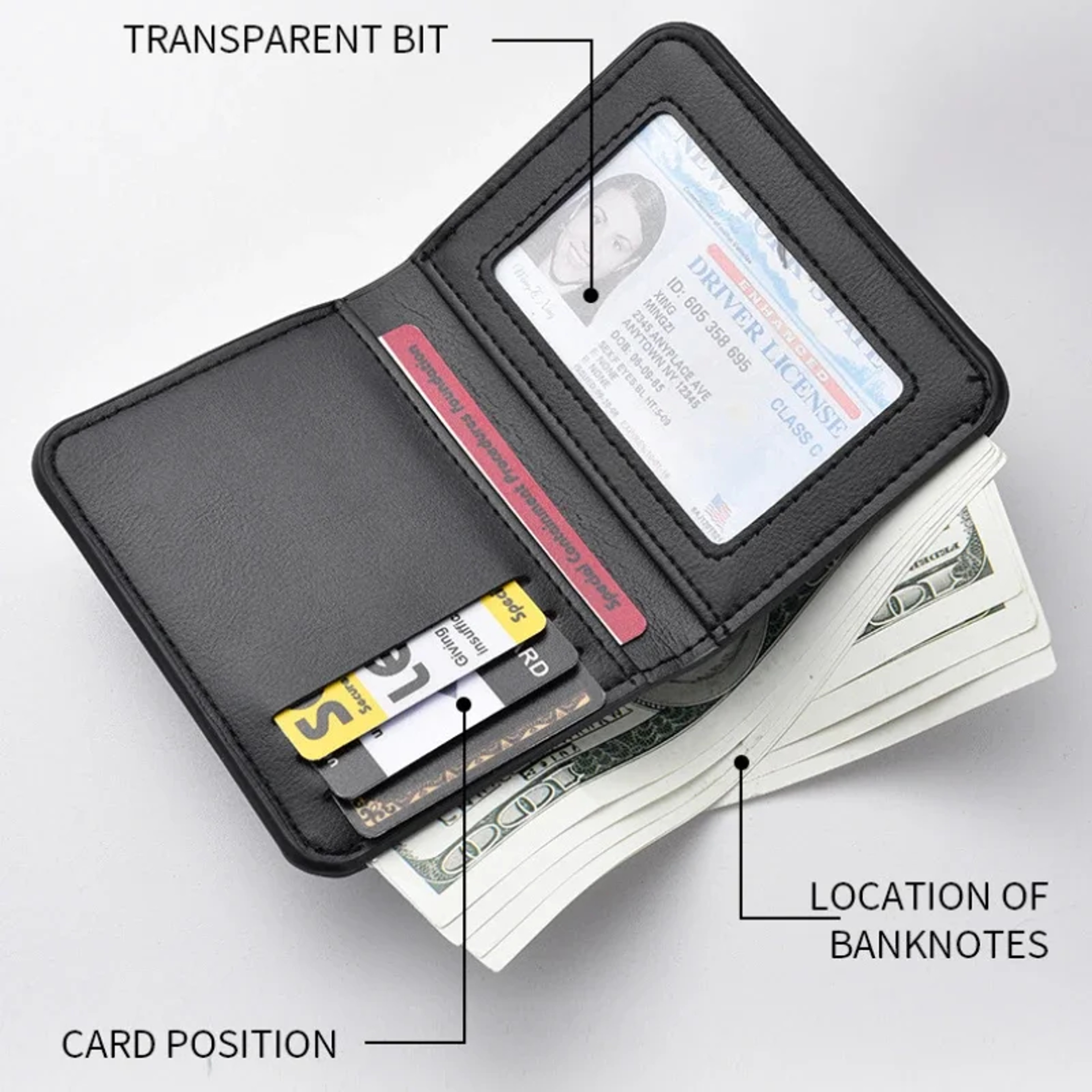 Ultra Thin PU Leather Card Holder Slim Wallet For Men 5