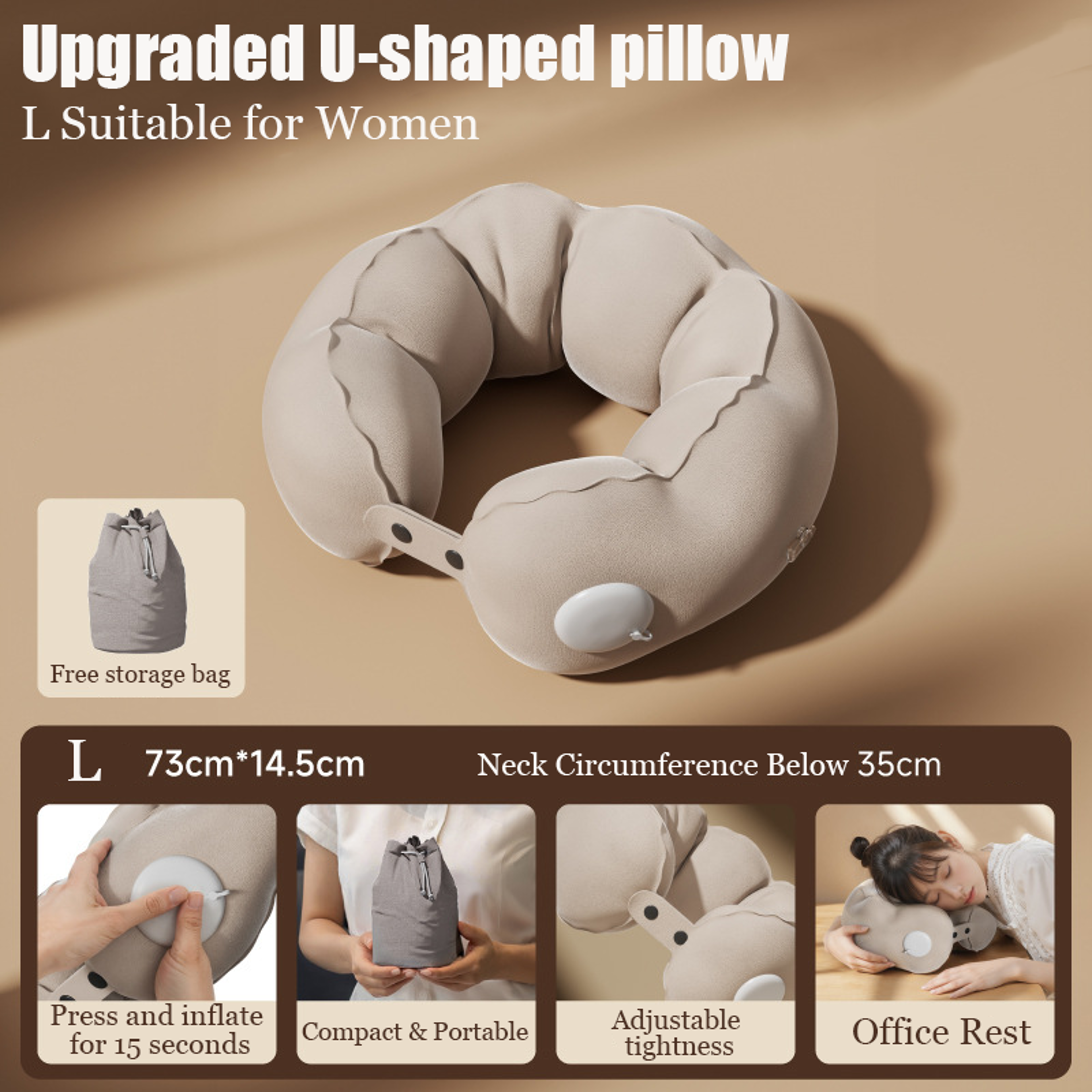 Inflatable Travel Pillow For Airplane Neck Support And Compact Comfort 10