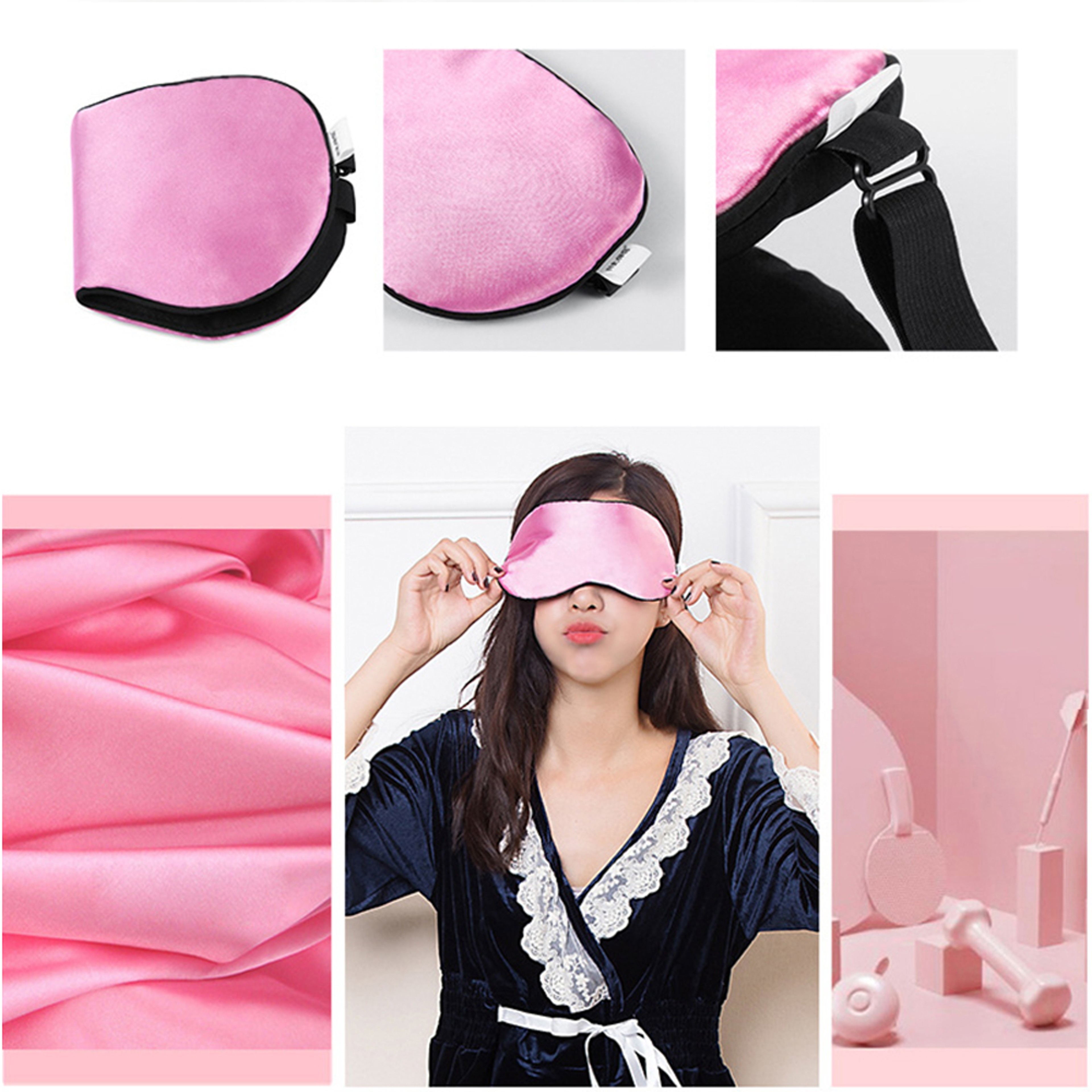 Natural Mulberry Silk Sleep Mask Soft Light Blocking Eye Cover 8