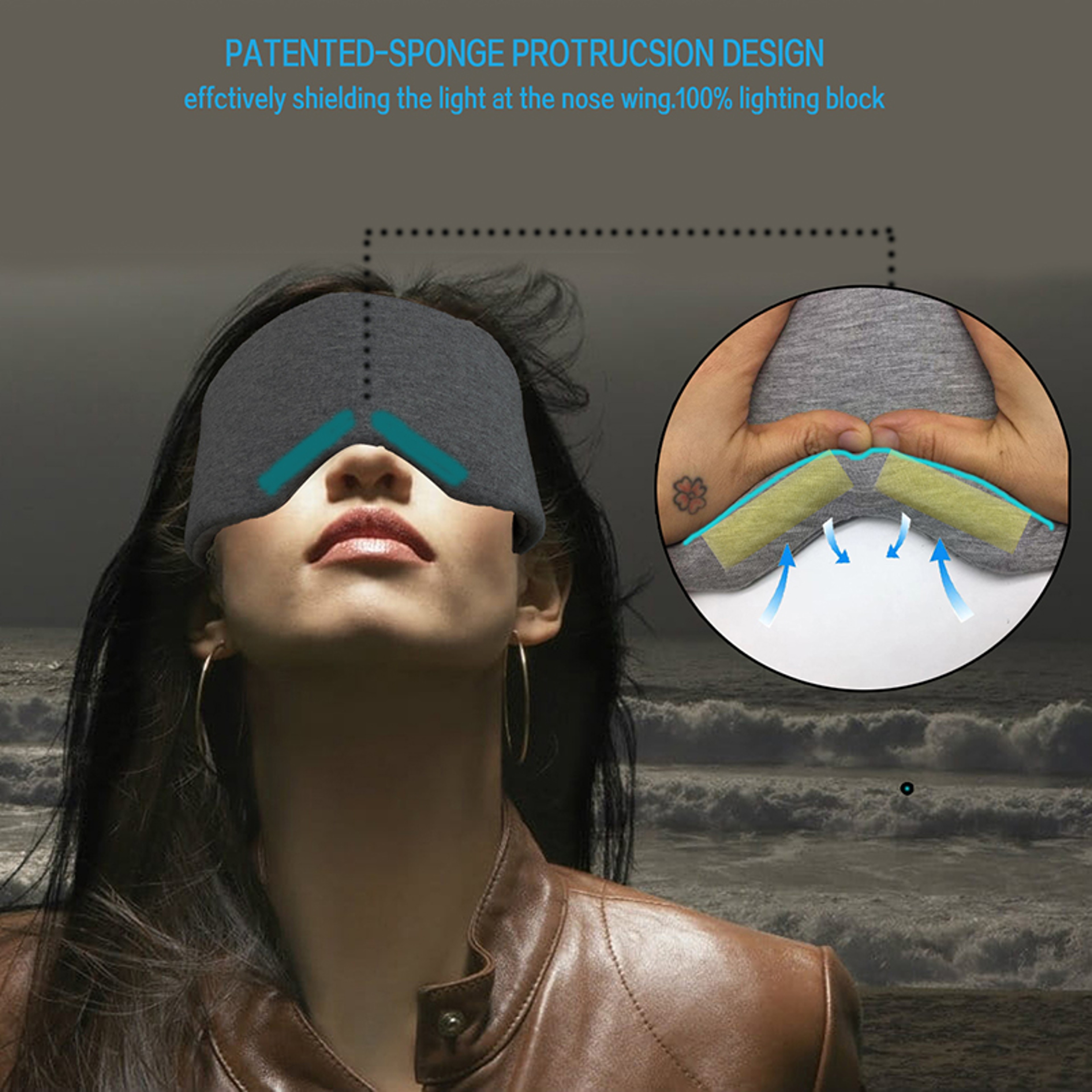 Cotton Silk Sleep Mask Soft Light Blocking Travel Eye Cover 3