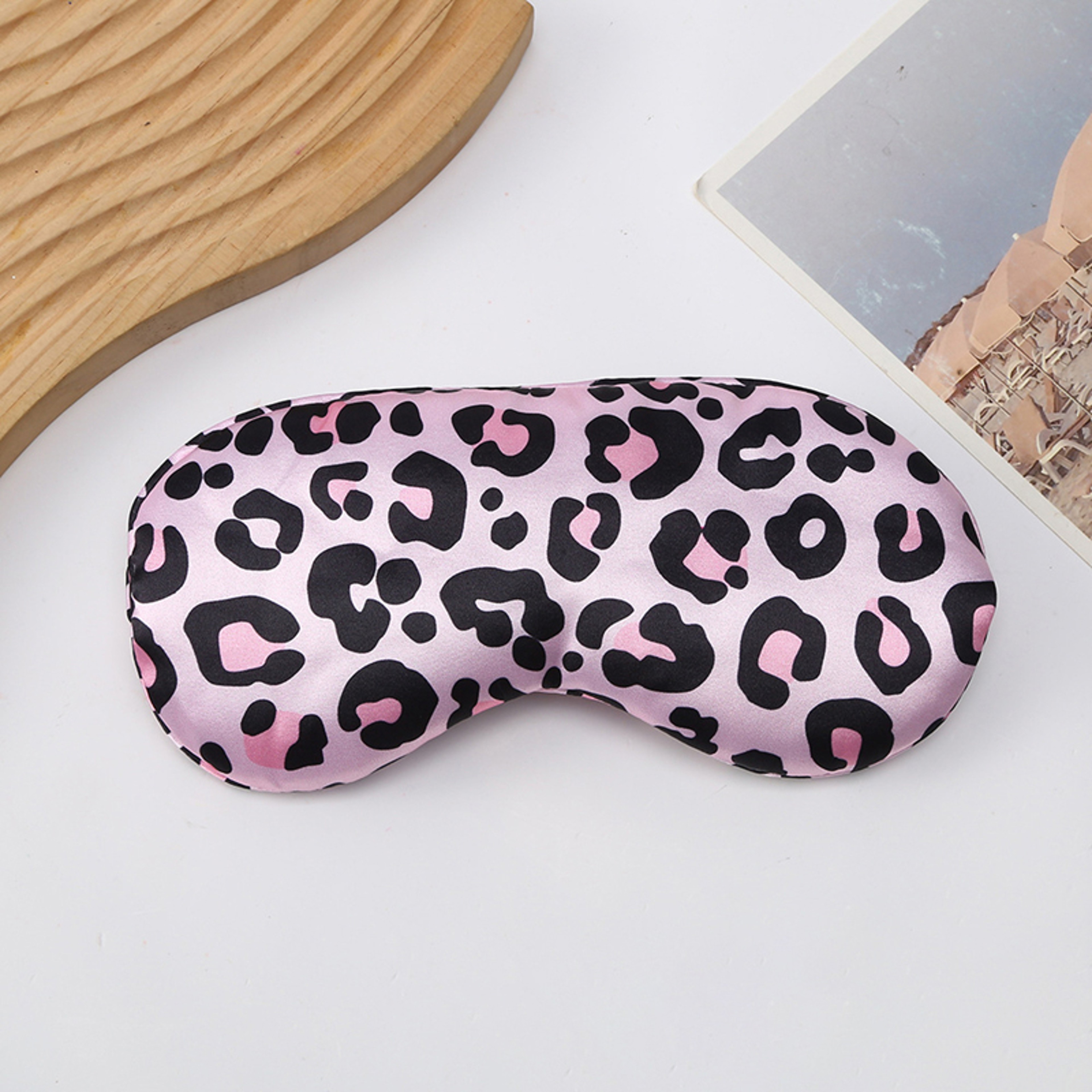 Leopard Print SilkLike Sleep Mask For Light Blocking Travel And Naps 2