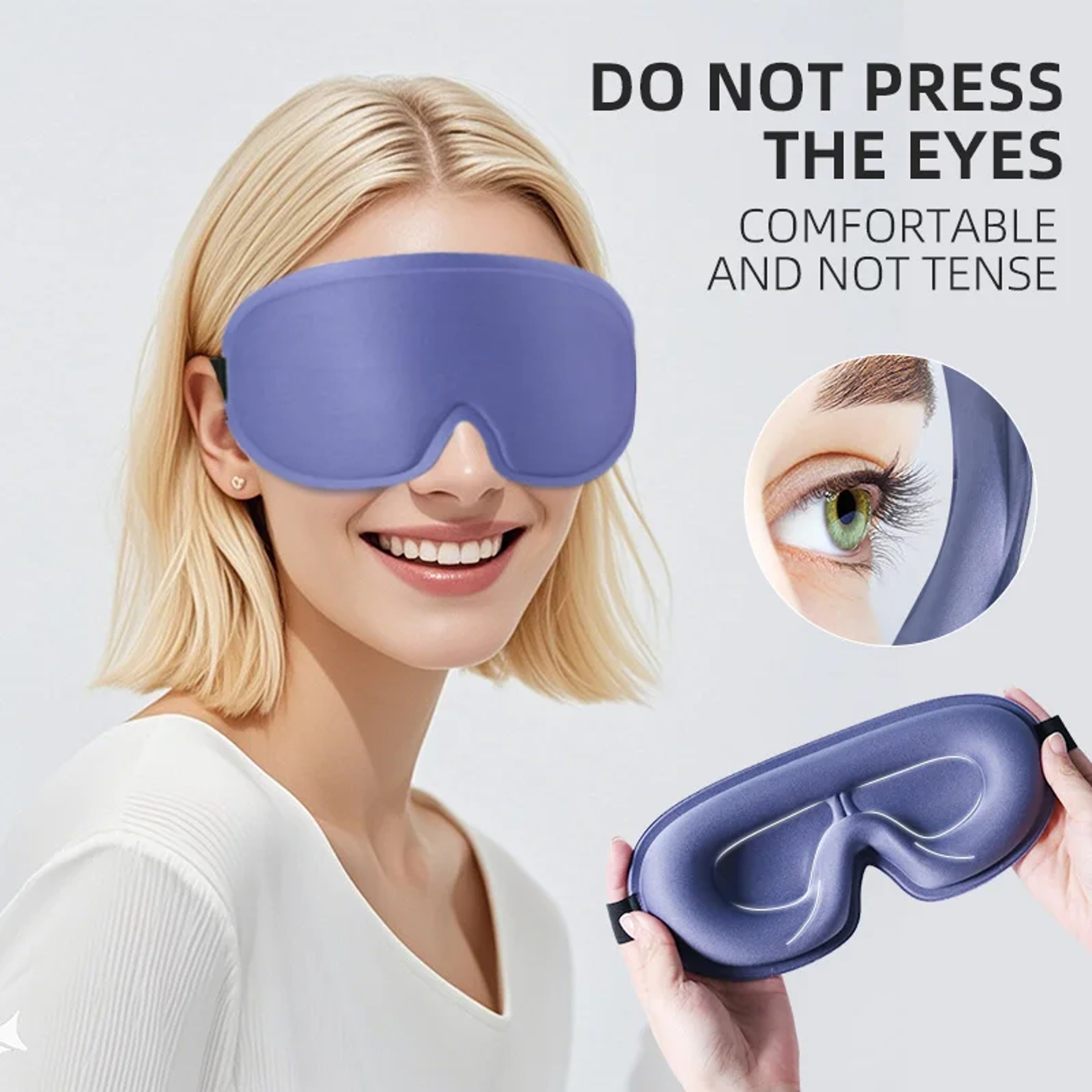 Contoured Light Blocking Sleep Mask For Travel And Rest 5