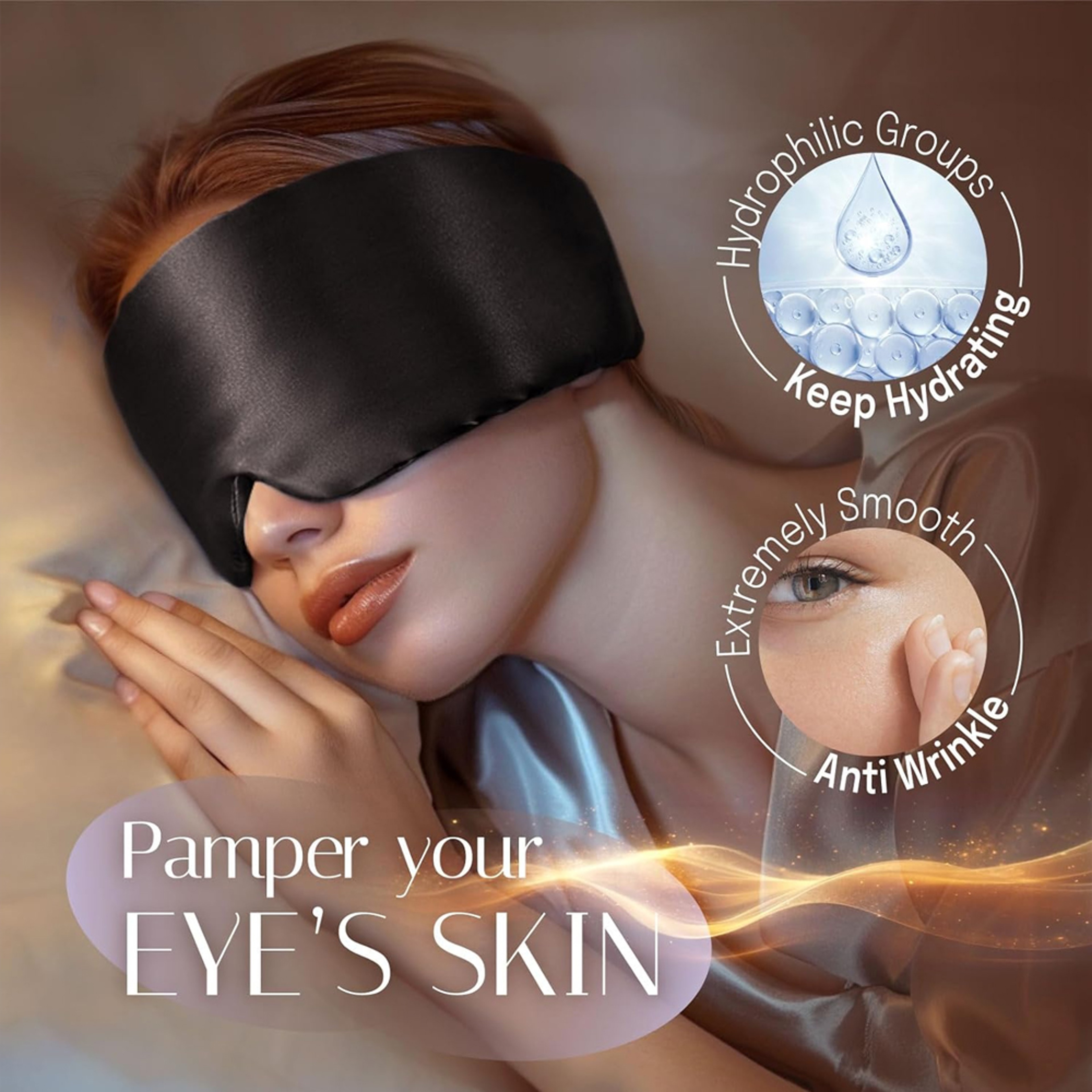 Mulberry Silk Sleep Mask Soft Padded Light Blocking Eye Mask For Travel 8