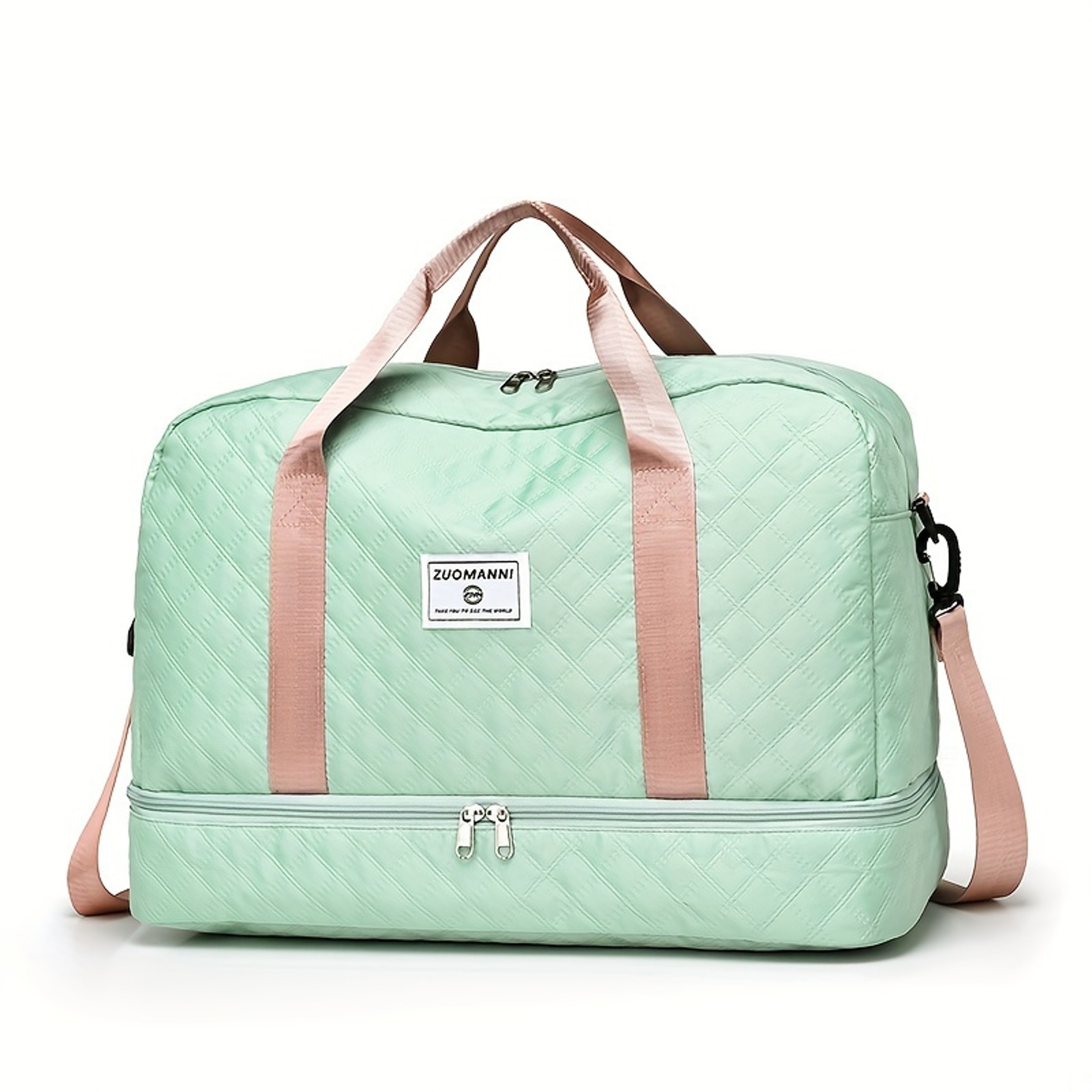 Large Capacity Nylon Weekender Travel Bag With Multi Pocket Gym And Overnight Storage 4