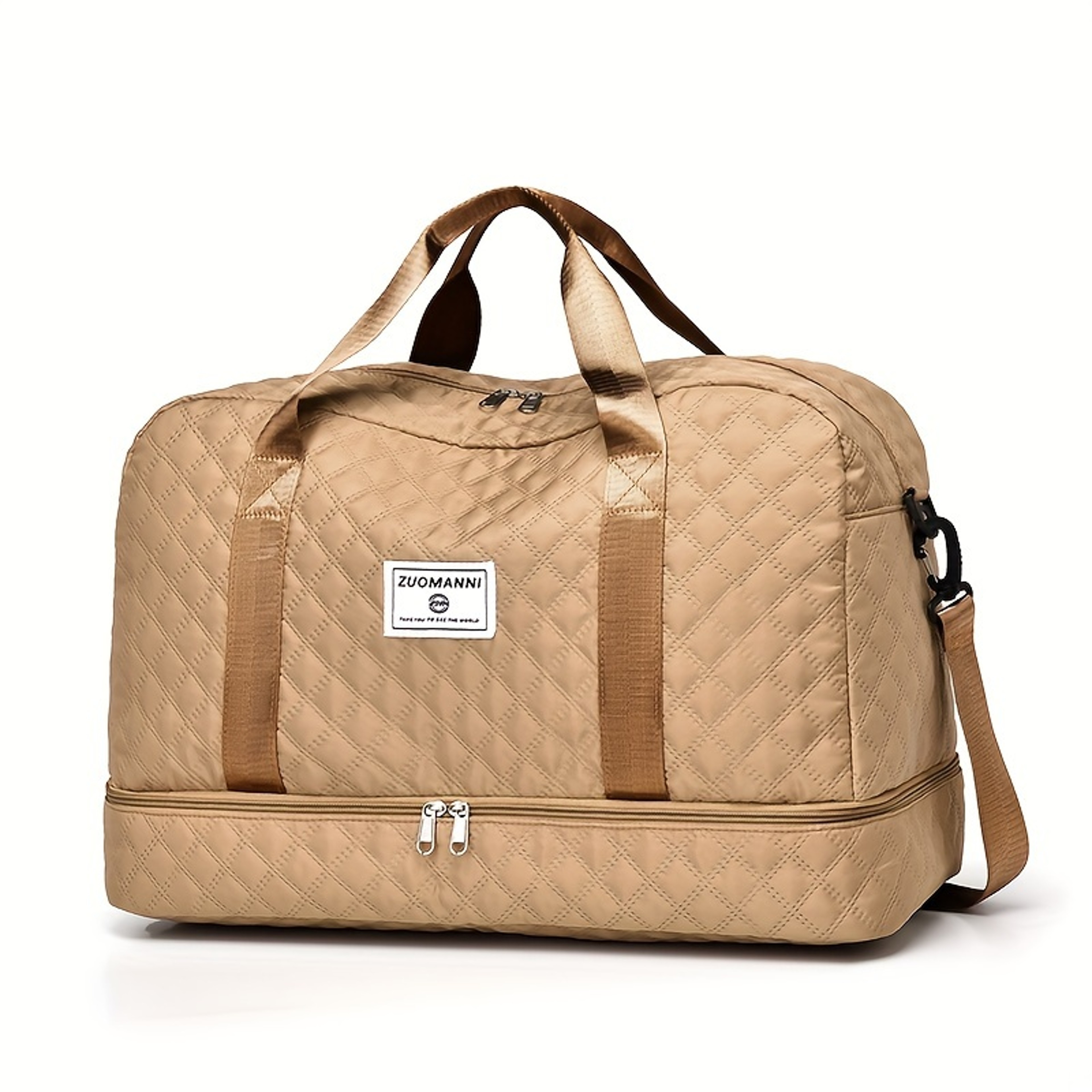 Large Capacity Nylon Weekender Travel Bag With Multi Pocket Gym And Overnight Storage 9