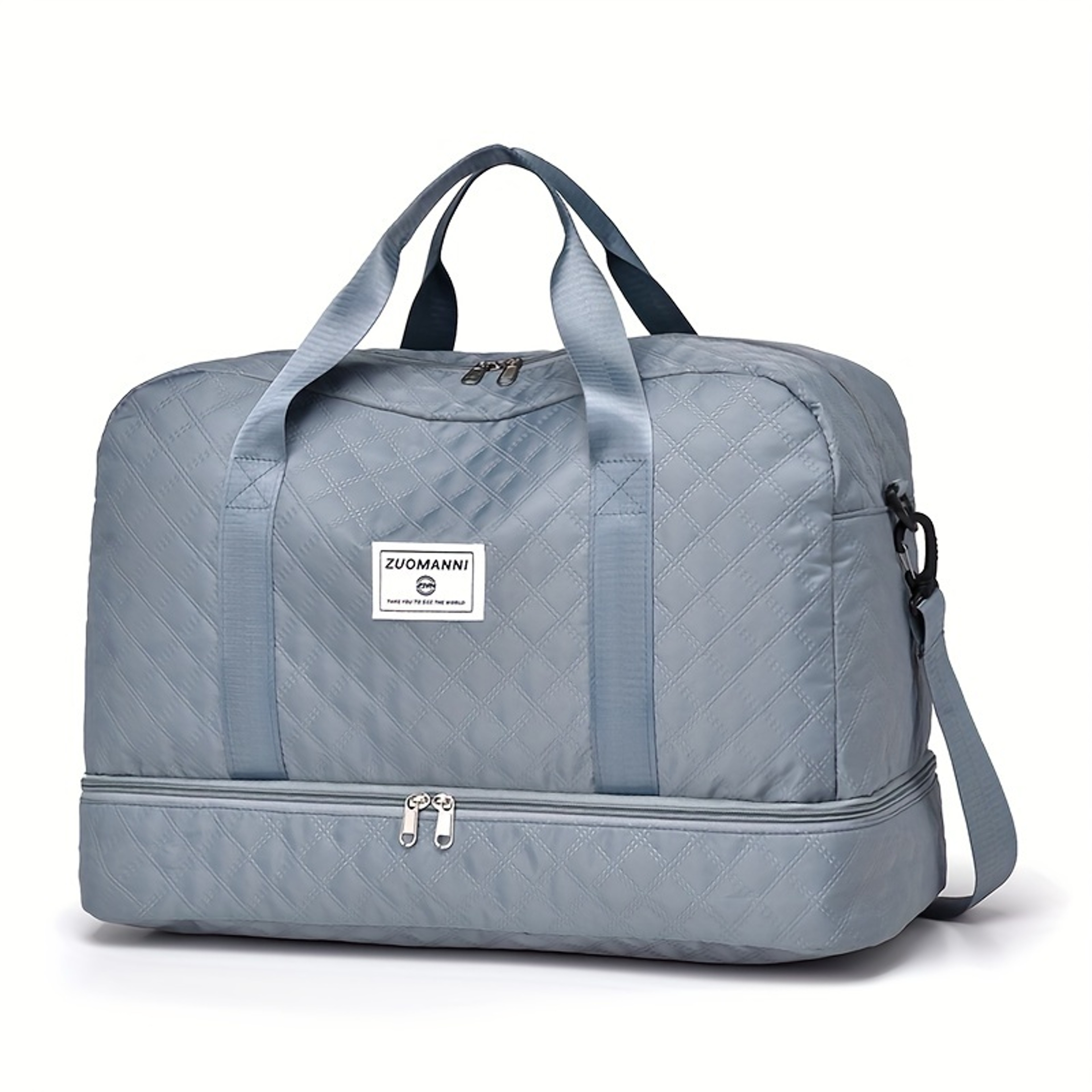 Large Capacity Nylon Weekender Travel Bag With Multi Pocket Gym And Overnight Storage 10