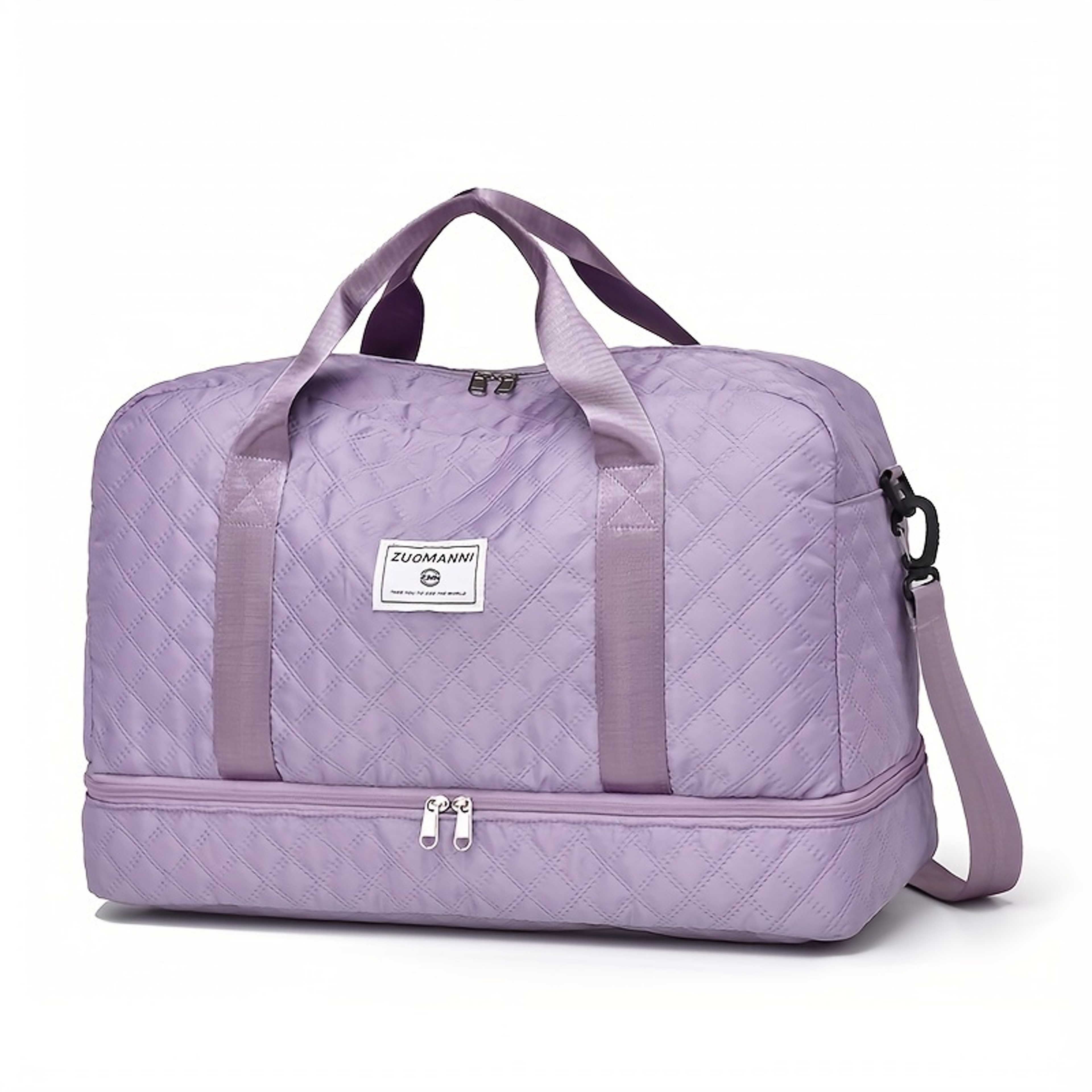 Large Capacity Nylon Weekender Travel Bag With Multi Pocket Gym And Overnight Storage 8