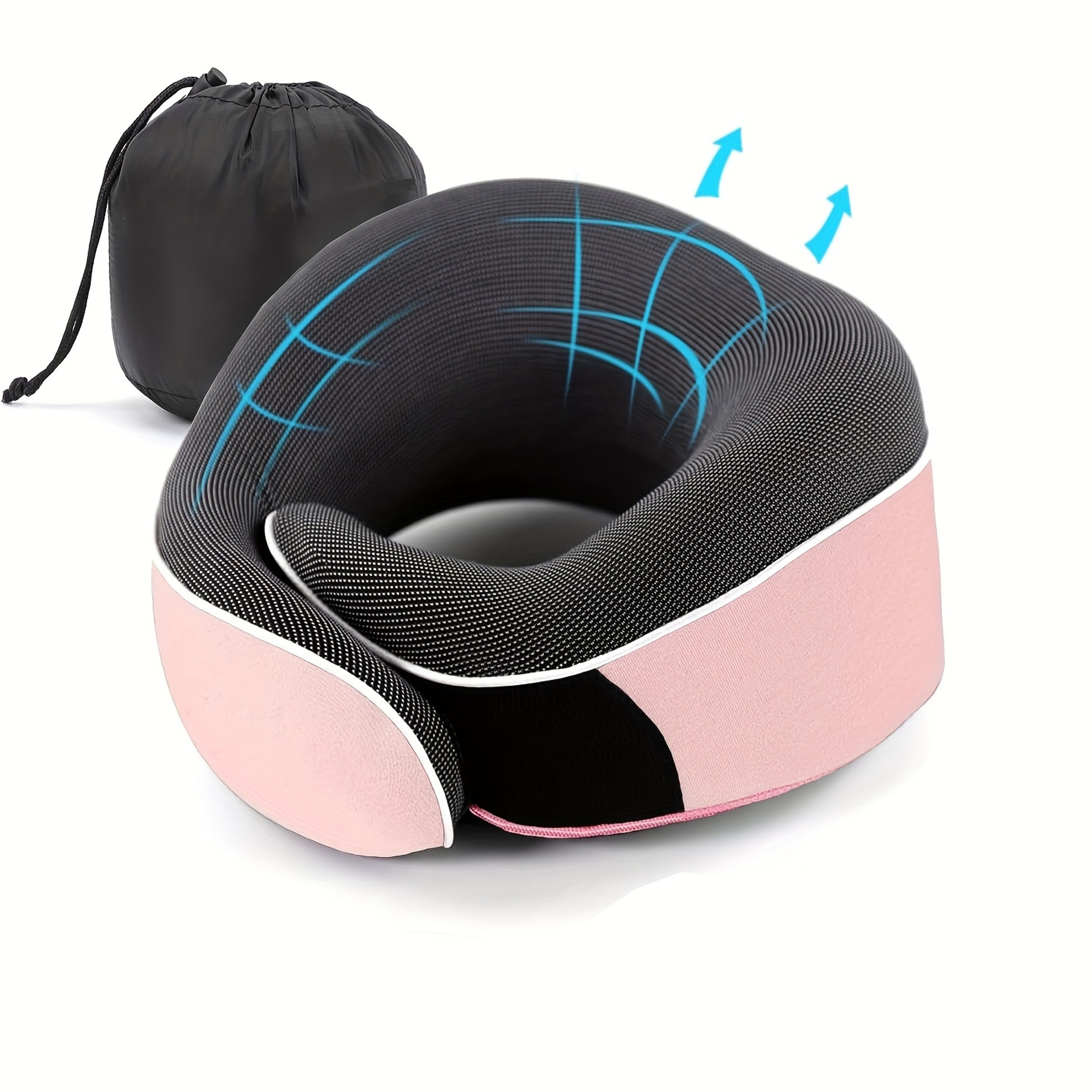 Memory Foam Travel Neck Pillow With Ergonomic Support And Carry Bag 1