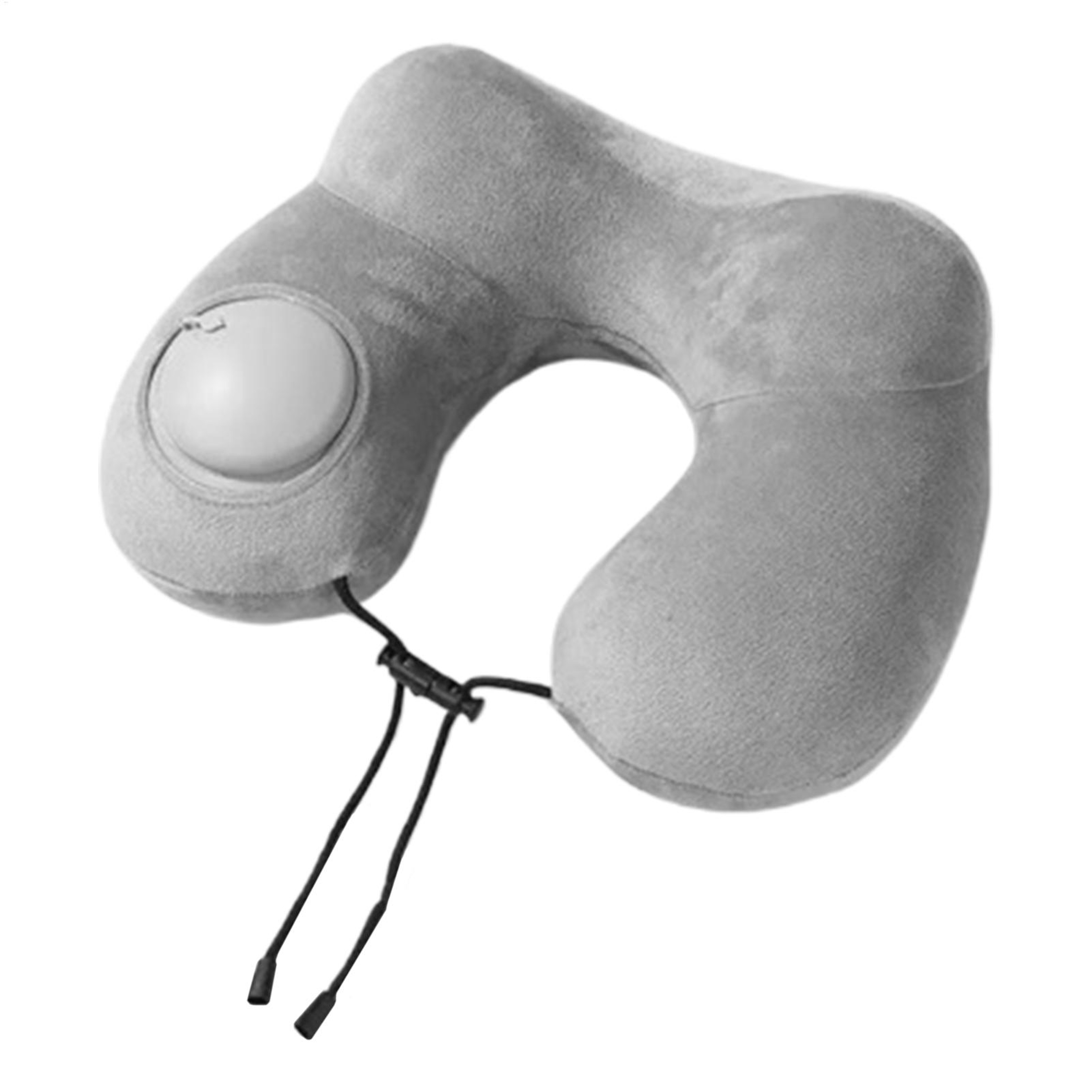 Inflatable Travel Neck Pillow Soft U Shaped Neck Support for Airplane, Office and Naps – view 3