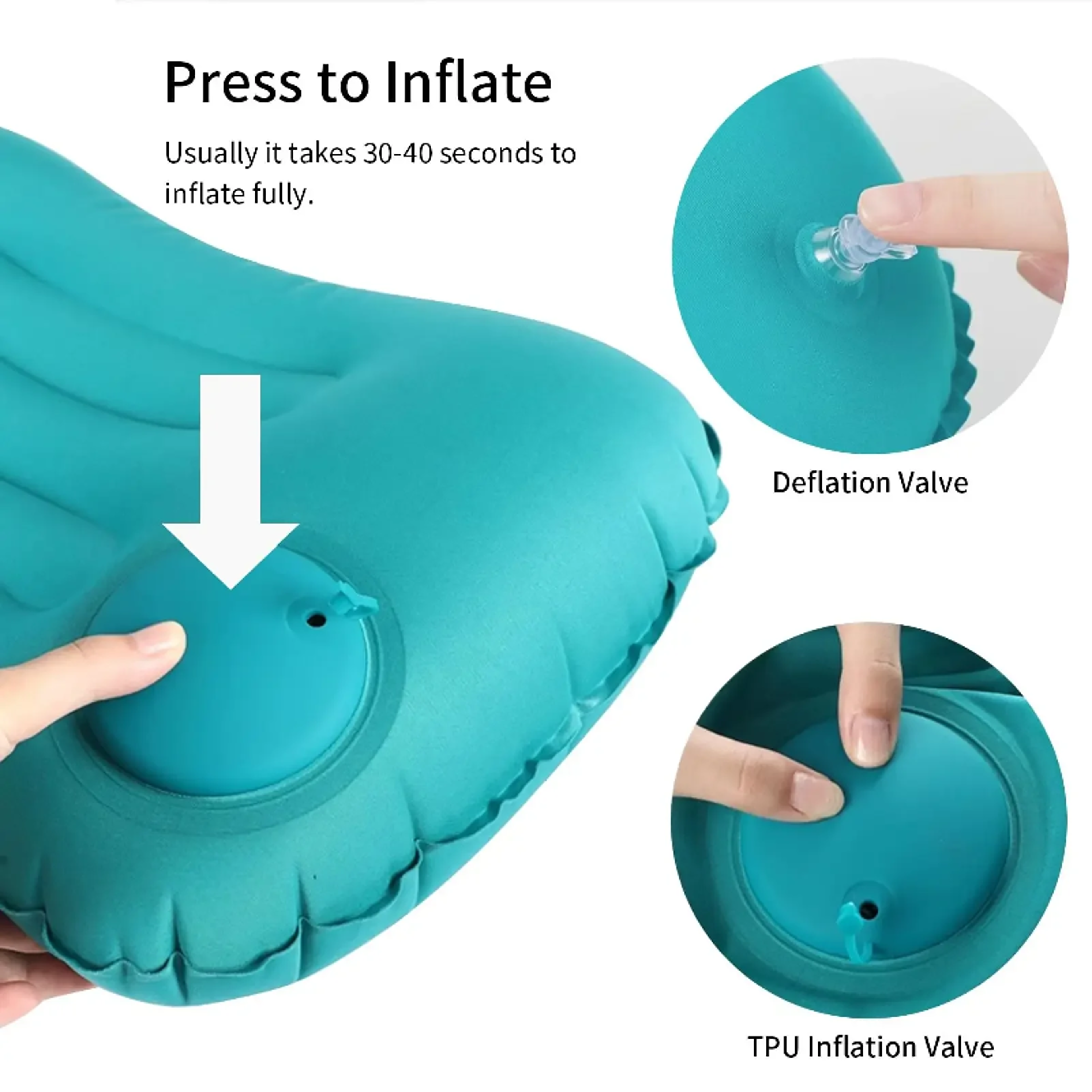 Portable Inflatable Camping Pillow For Travel Neck And Lumbar Support 2