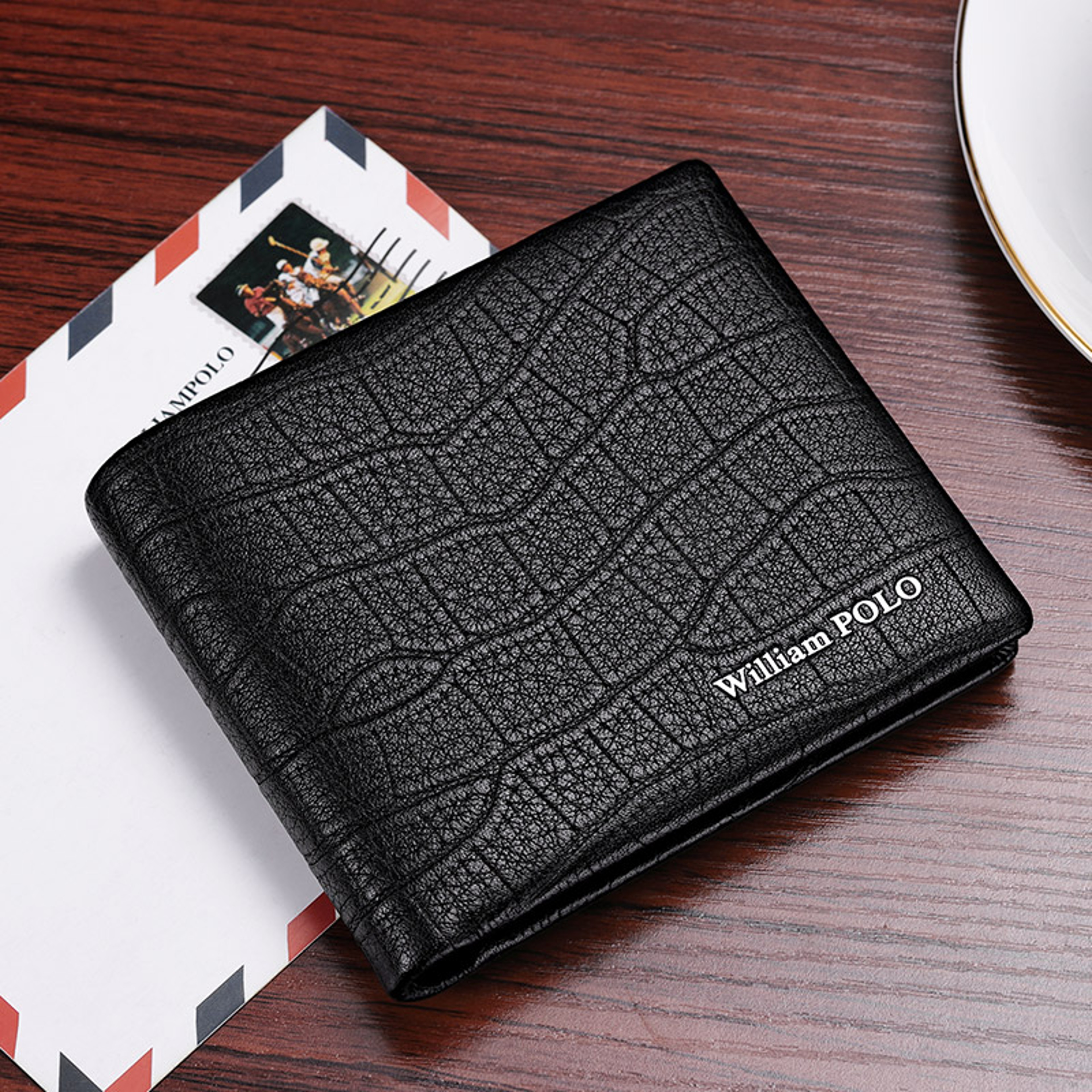 Genuine Leather Wallet For Men Crocodile Pattern Card Holder Wallet 3